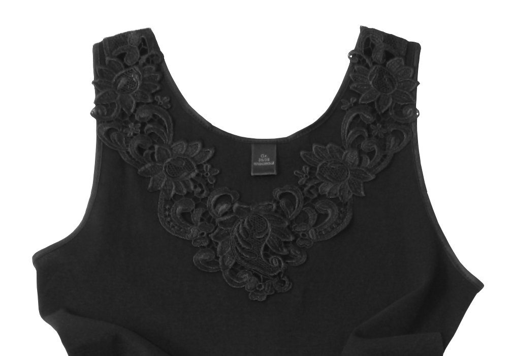 Baumwollqualität in Spitze Prime® schwarz Unterhemd Cotton mit angenehmer