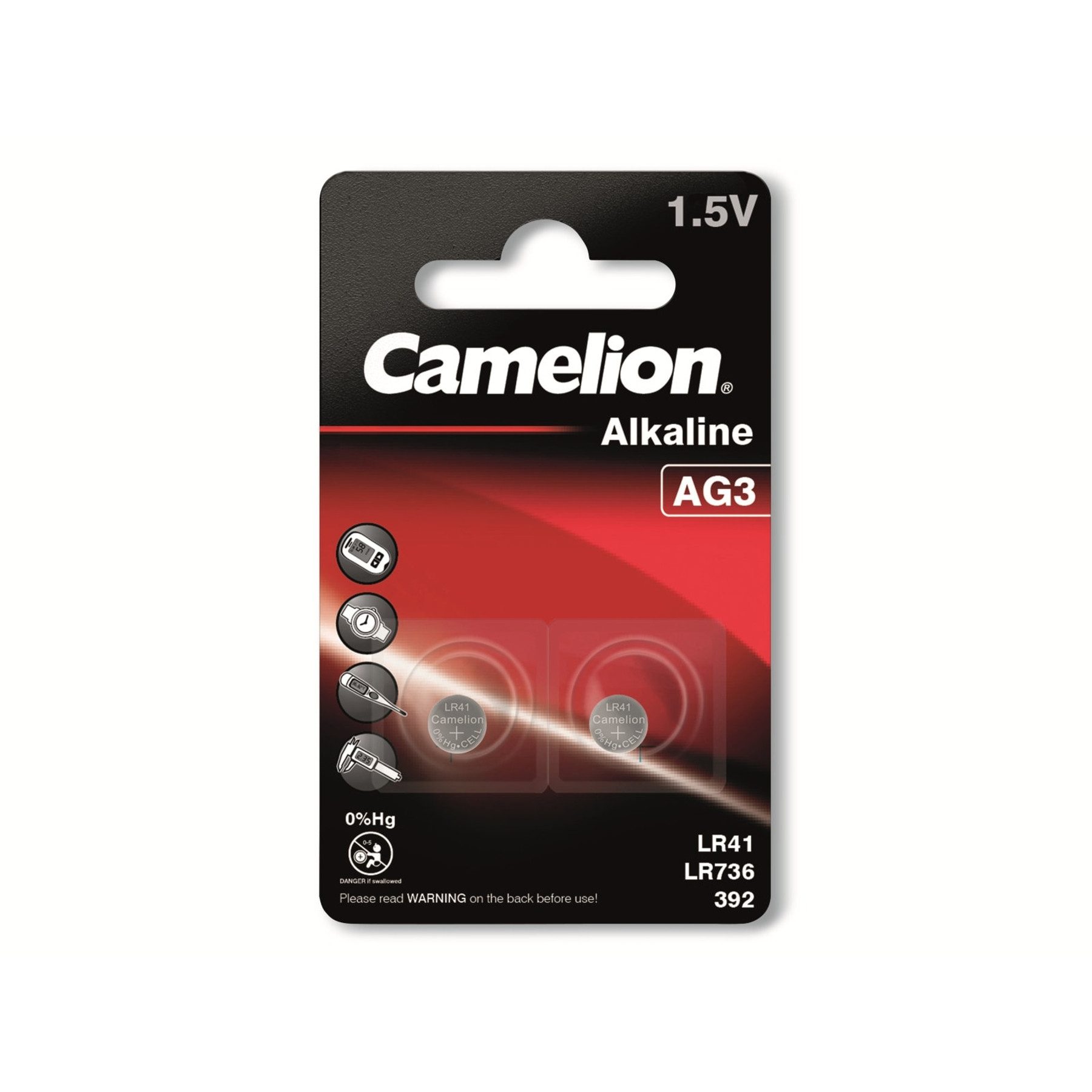 Camelion CAMELION Knopfzelle AG3, 2 St. Knopfzelle