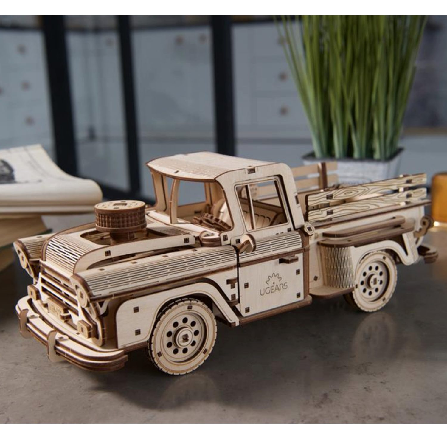 UGEARS Modellbausatz Ugears Pickup Lumberjack Mechanisches Holzpuzzle, (460 günstig online kaufen