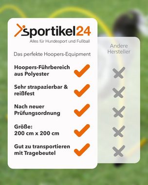 Superhund Agility-Slalom Hoopers-Führbereich für Hoopers, 2 m x 2 m, Farbe Gelb, Unser Führbereich besteht aus widerstandsfähigem, witterungsbeständigem Polyester, sehr stabil & reißfest.