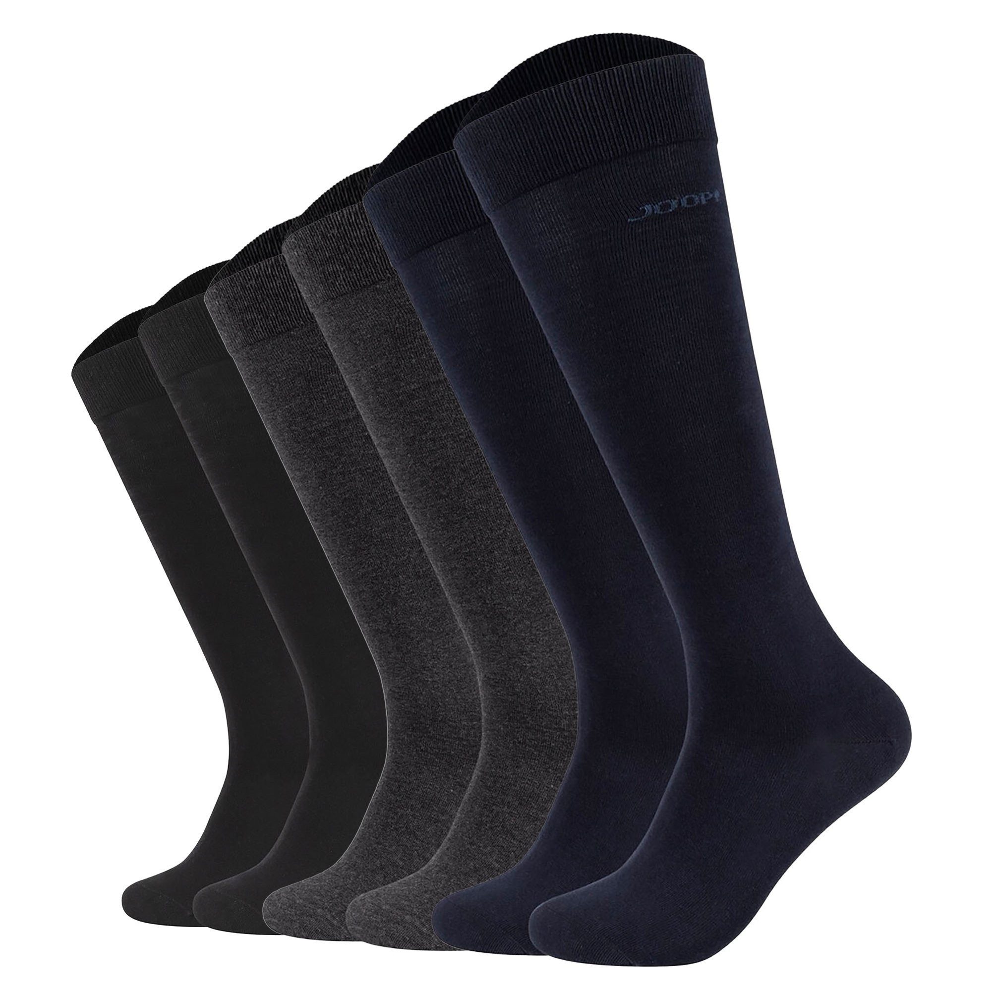 JOOP! Kniestrümpfe Herren Socken 6er Pack Baumwolle (Packung, 6er Pack)