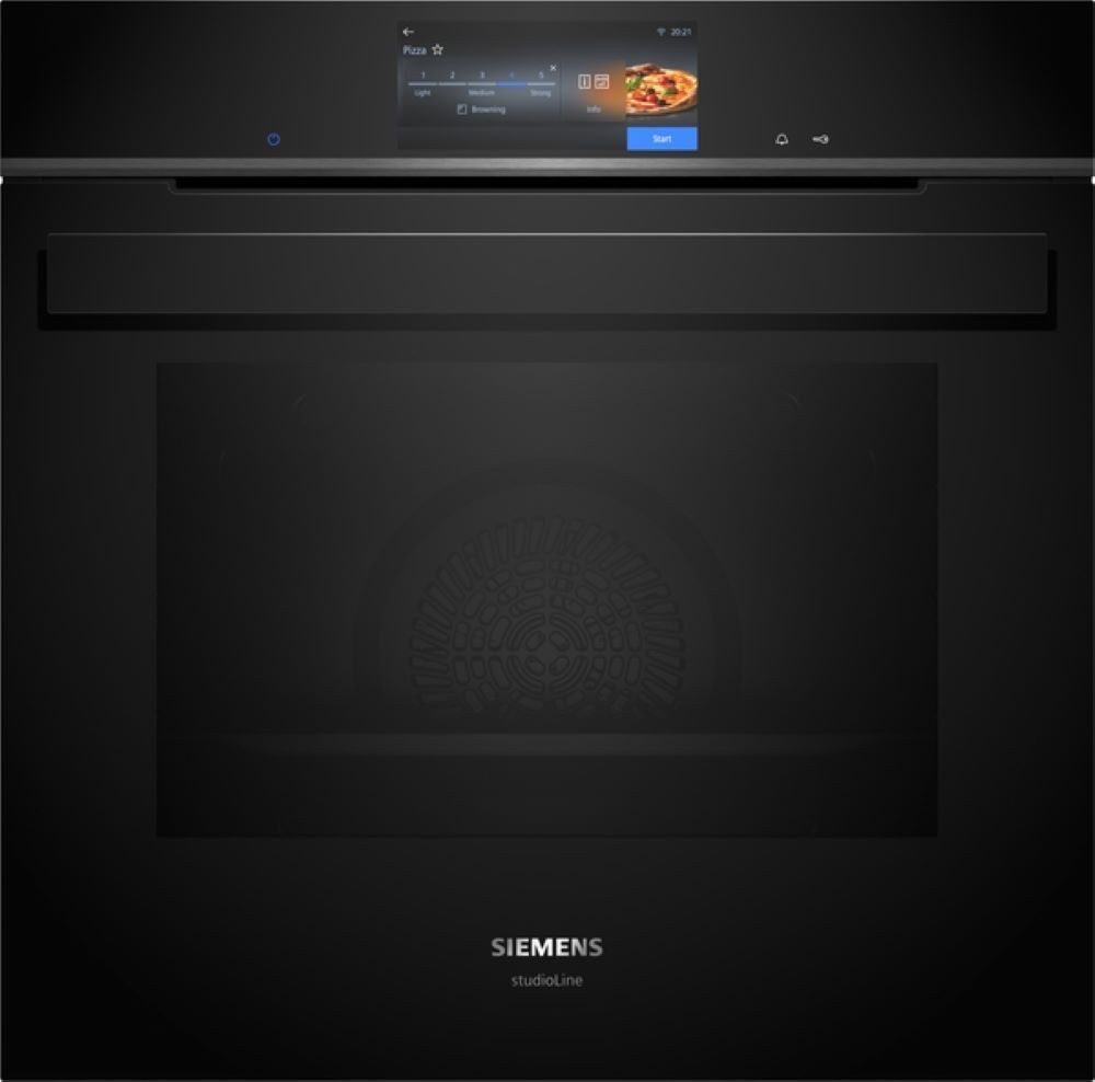 SIEMENS Dampfbackofen iQ700 HS958GED1, iQ700 Einbau-Dampfbackofen Schwarz, Edelstahl, EEK: A+, Festwasseranschluss