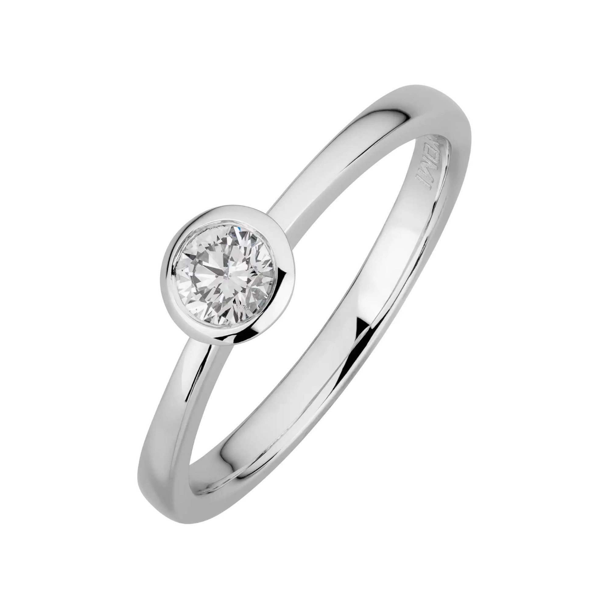 Fingerring 585/- Weißgold 1 synth. Diam. 0,25 ct.
