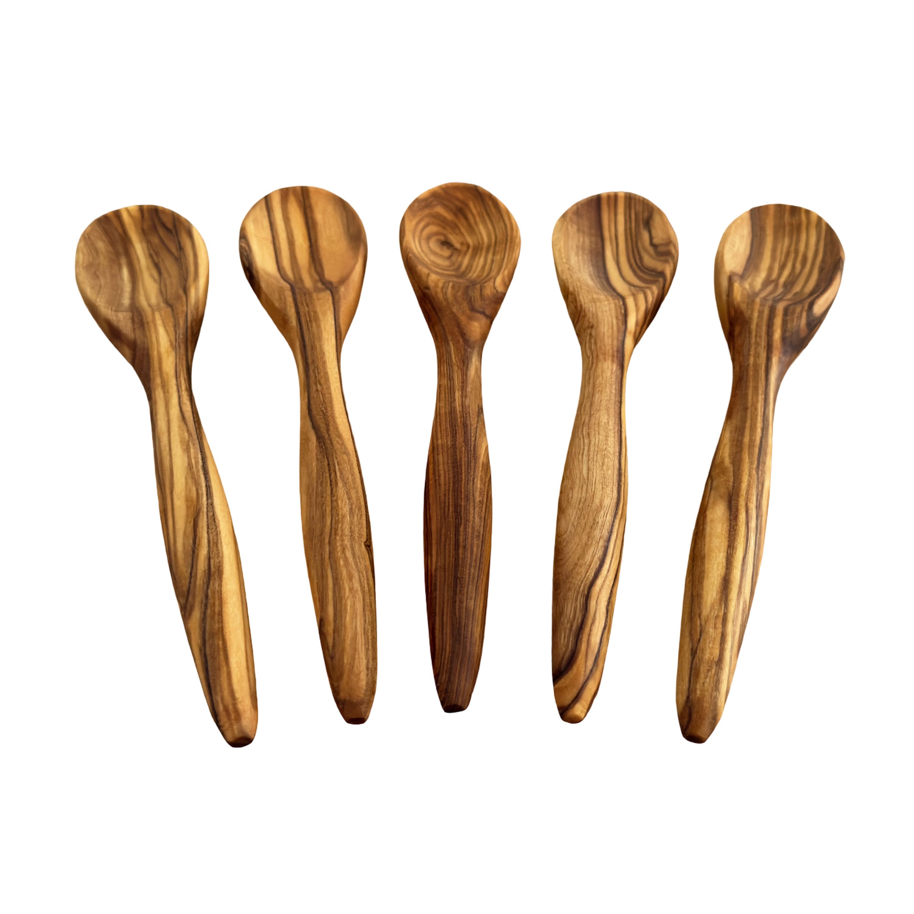 medina mood Кавова ложка Ложки "Piccolo" 12 cm in 5er Set mit rundem Griff aus Olivenholz (1 Stück), Ideal als Dosierlöffel für Kaffee, Tee, Zucker, Honig und mehr