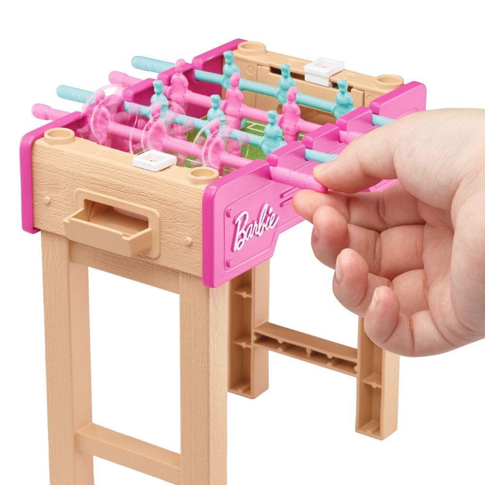 Barbie Puppenhausmöbel Barbie Tischfußball-Spiel Mattel Möbel Spiel-Set Einrichtung Haus – Bild 3 von 5