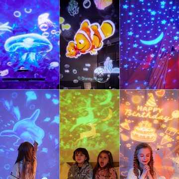 Welikera Projektionslampe Projektionslicht, 10 Ozeaneffekte Musik Kinder-Nachtlicht