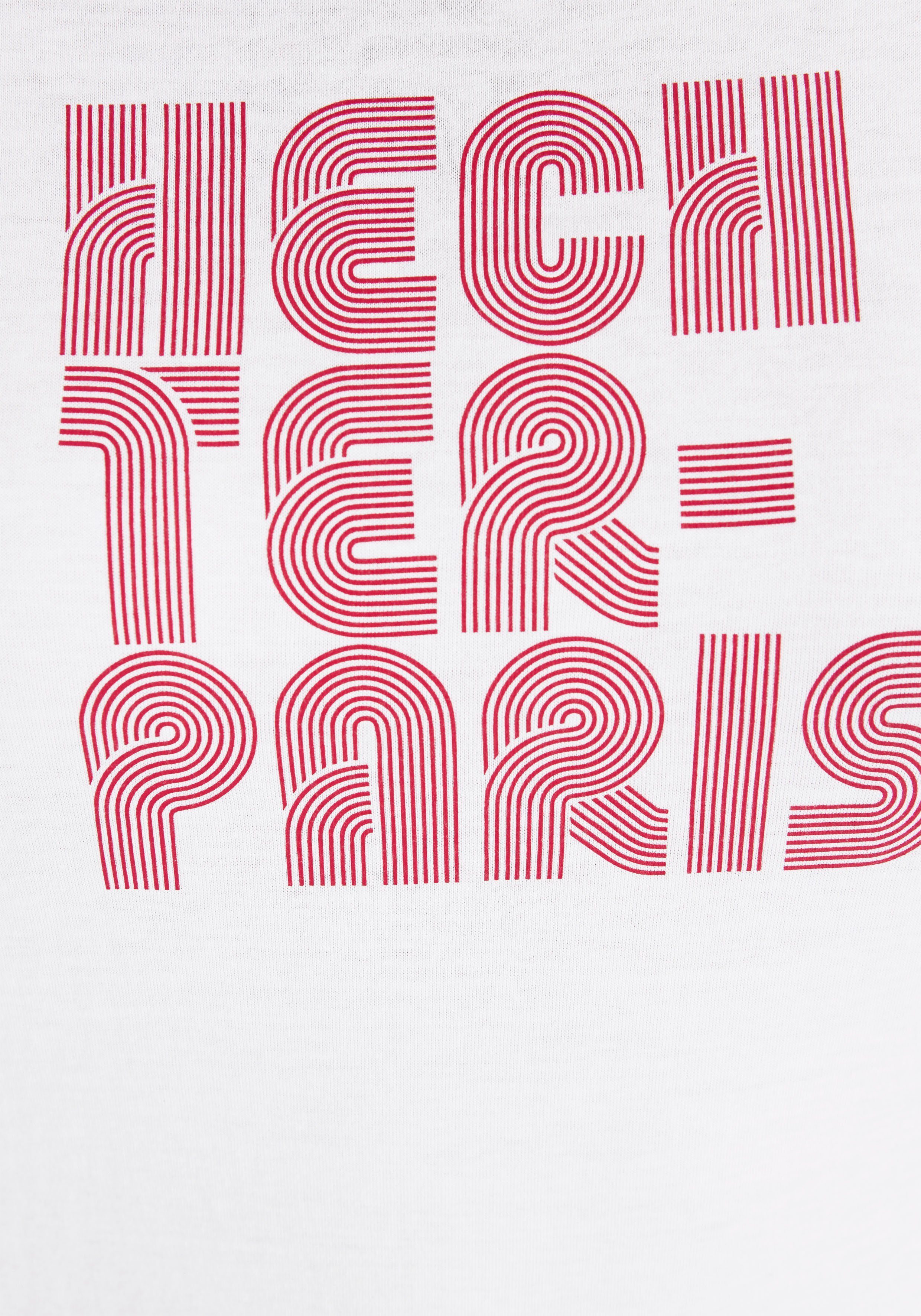 Druck mit T-Shirt weiß-rot PARIS HECHTER