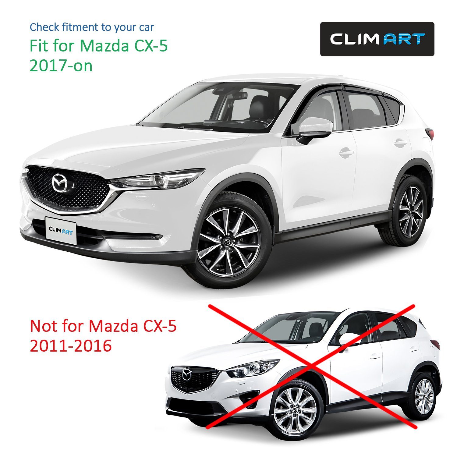 St) für/kompatible mit Art (6 Mazda Windabweiser Clim CX-5 ART 2017-2023 CLIM Auto-Fußmatte SUV