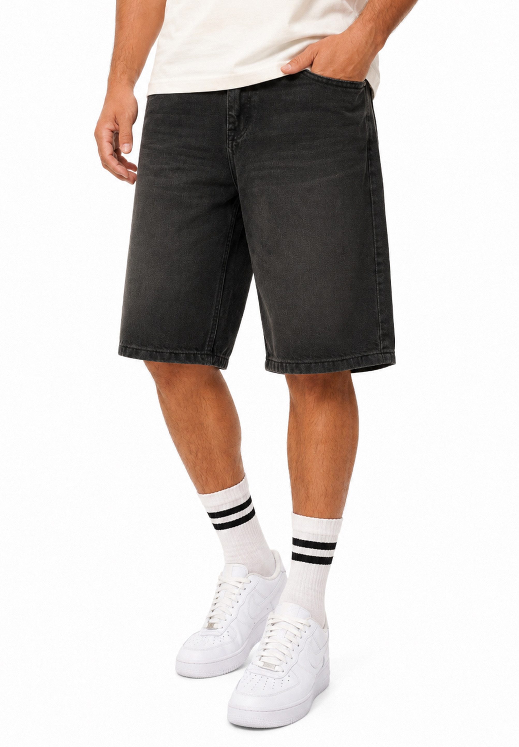 SOULSTAR Jeansshorts im Baggy-Fit aus 100% Baumwolle für Herren Kurze Hose - Sommer-Shorts Bermuda für Männer