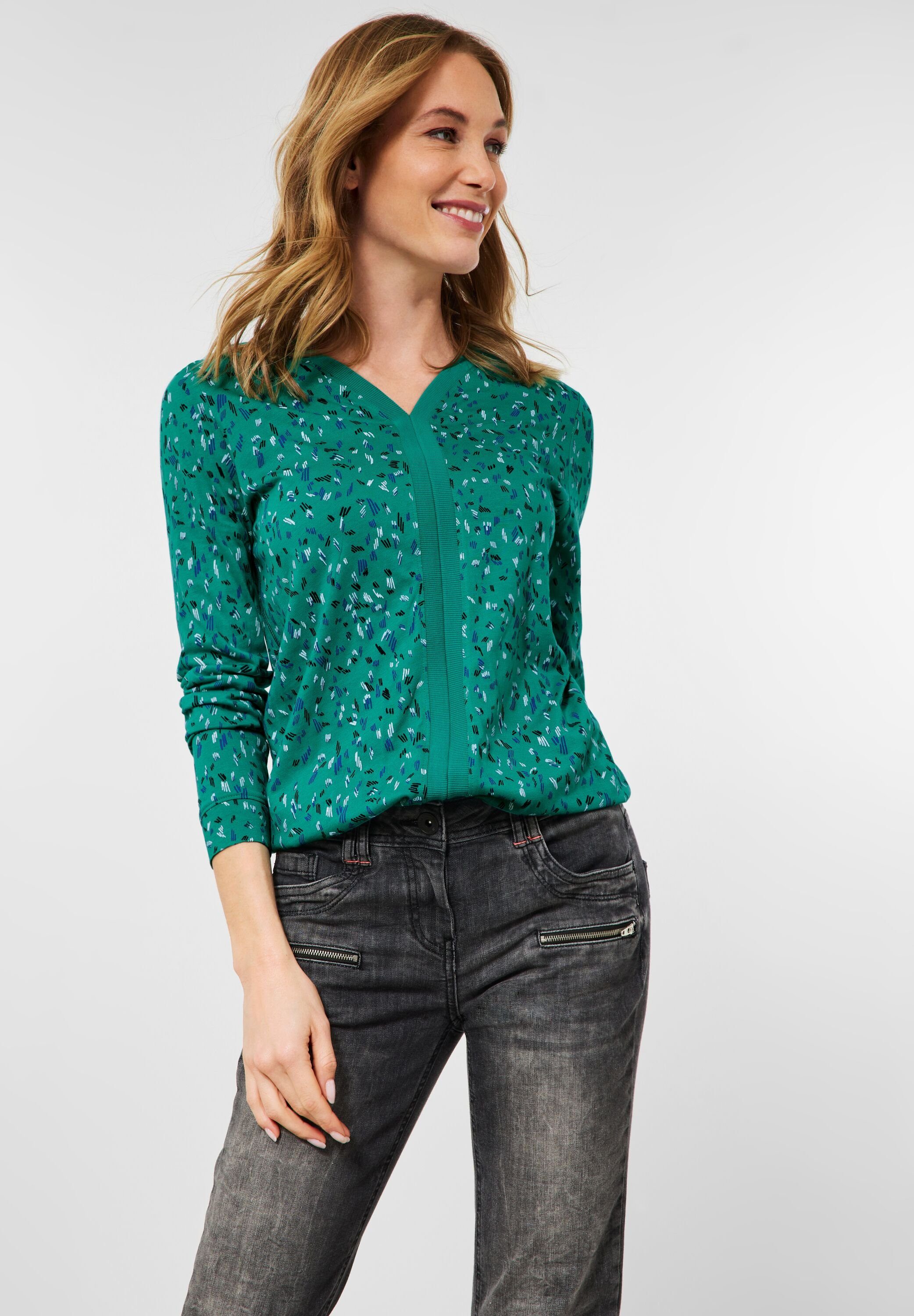 CECIL V-Shirt mit allover Print