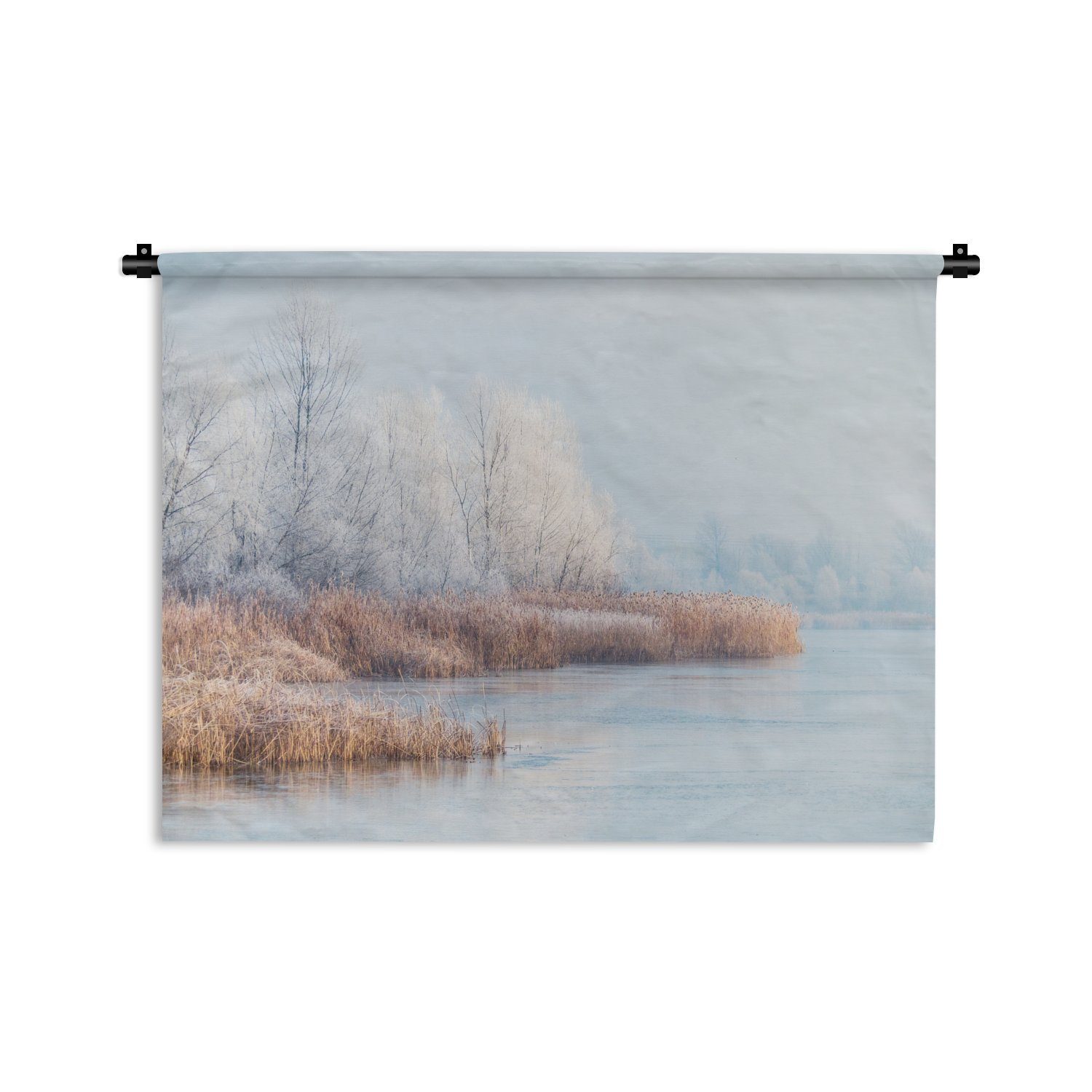 MuchoWow Wanddekoobjekt Landschaft - Winter - Schnee - Eis - Morgen, Wanddeko für Wohnzimmer, Schlafzimmer, Kleid, Wandbehang, Kinderzimmer