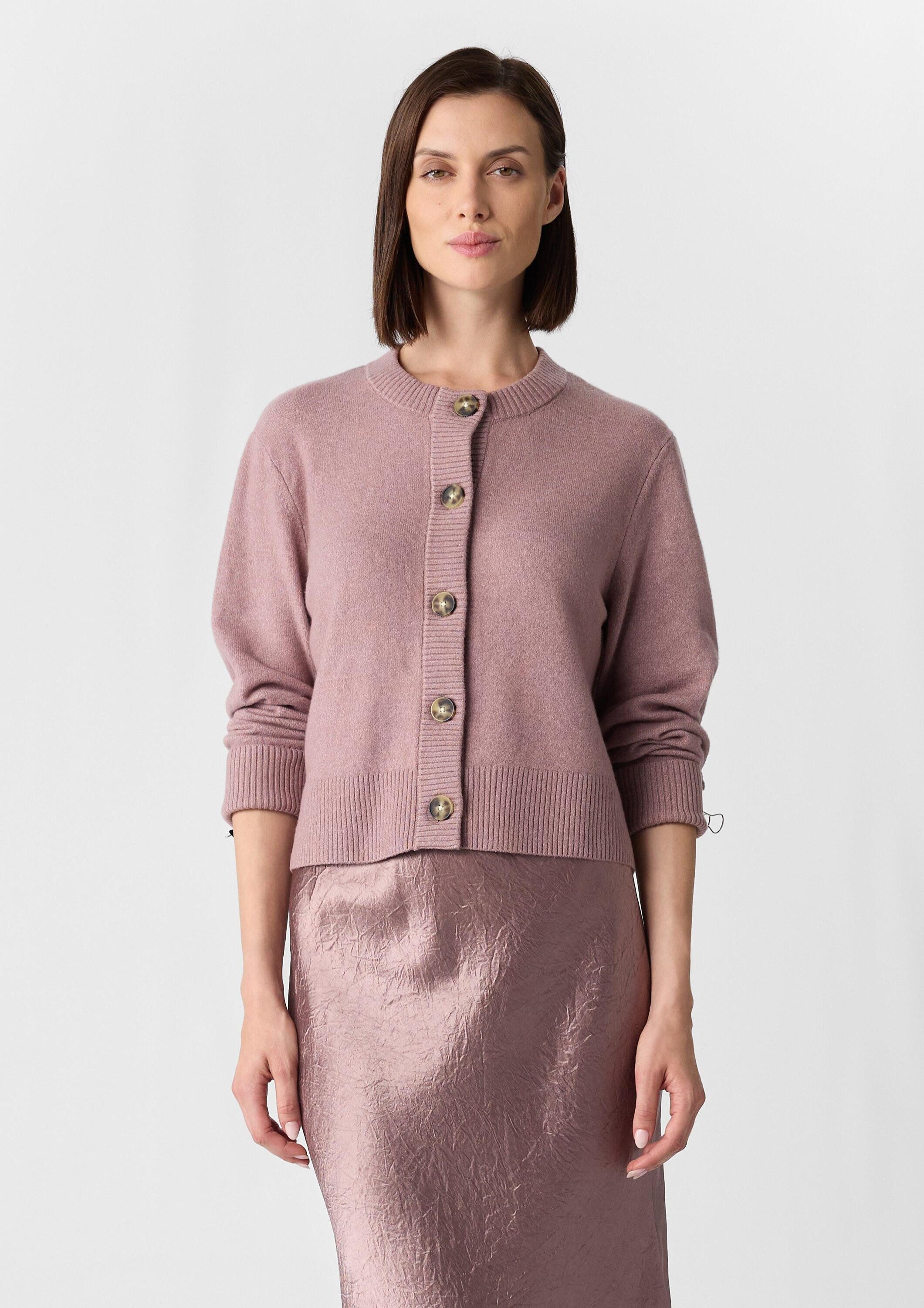 comma Cardigan Strickjacke Kurze Strickjacke mit Rippdetails