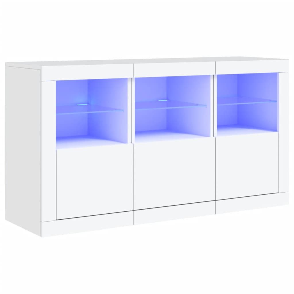vidaXL Sideboard Sideboard mit LED-Leuchten Weiß günstig online kaufen