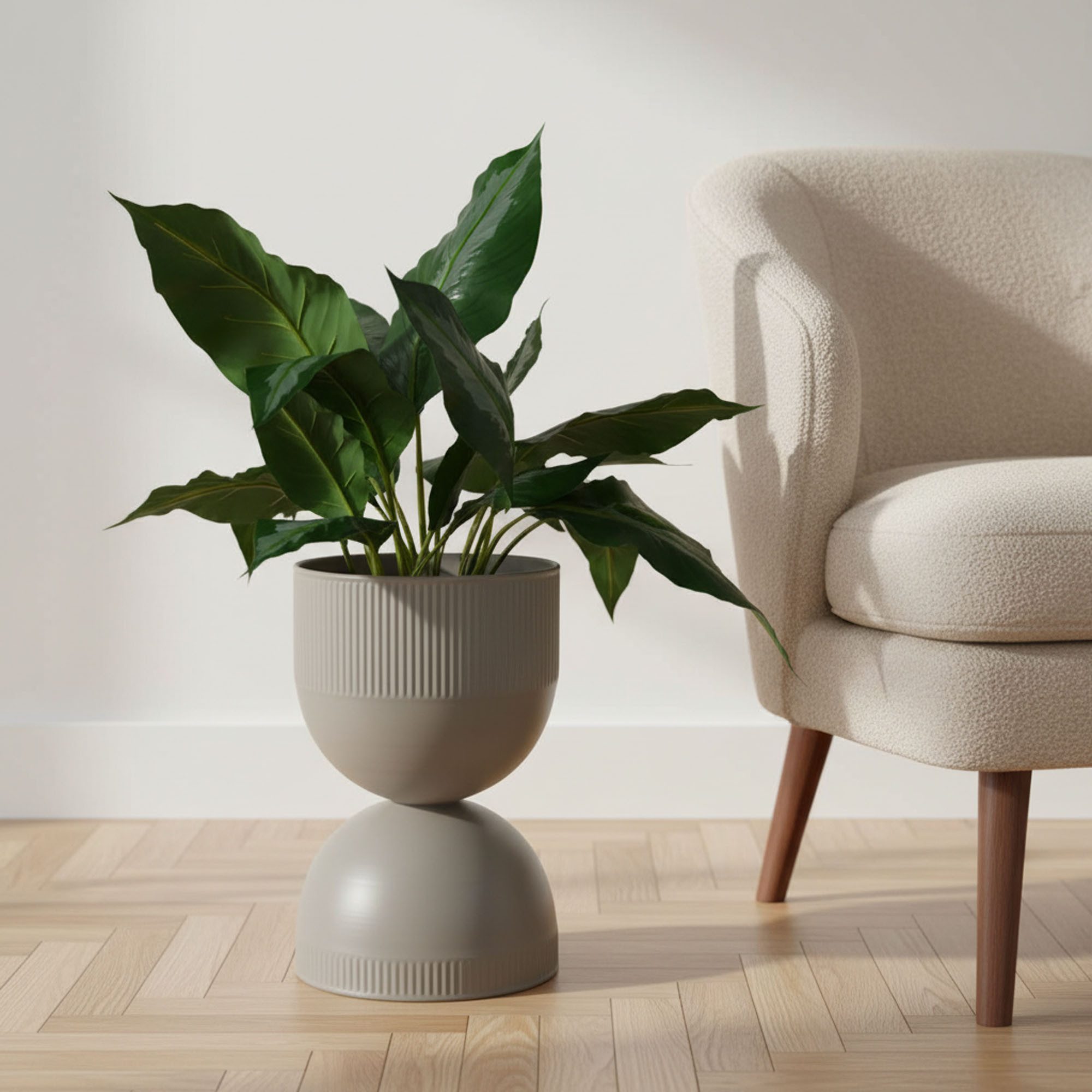 Present Time Blumenständer Blumenständer Pflanzständer Metall schwarz mit Blumentopf 45 cm (1x), matt, für Topfpflanzen