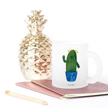 Mr. & Mrs. Panda Teeglas Kaktus Heilig - Transparent - Geschenk, Kakteen, Tasse, frech, Bruder, Premium Glas, Außerordentliches Design