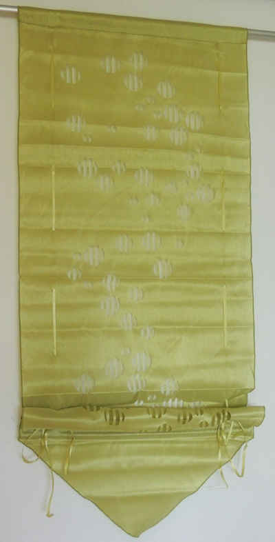 Schiebegardine Raffrollo Kleinfenster Gardine in grün mit Stanzmuster 60 x 160 cm, Fuchs Versand 24/7