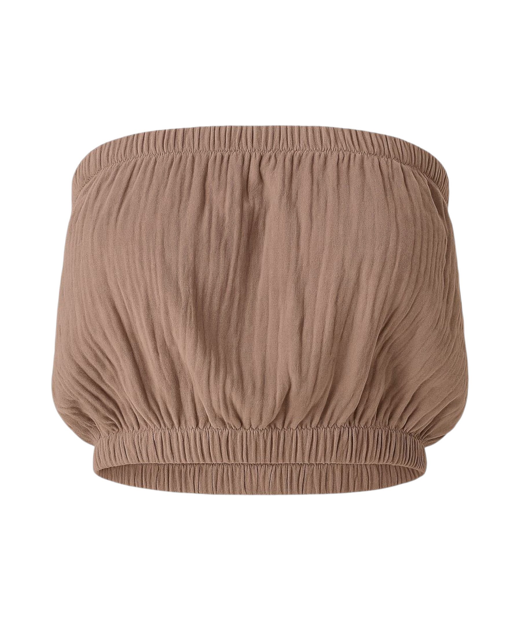 WENOR Crop-Top Trägerloses Musselin-Oberteil mit Gummizug günstig online kaufen
