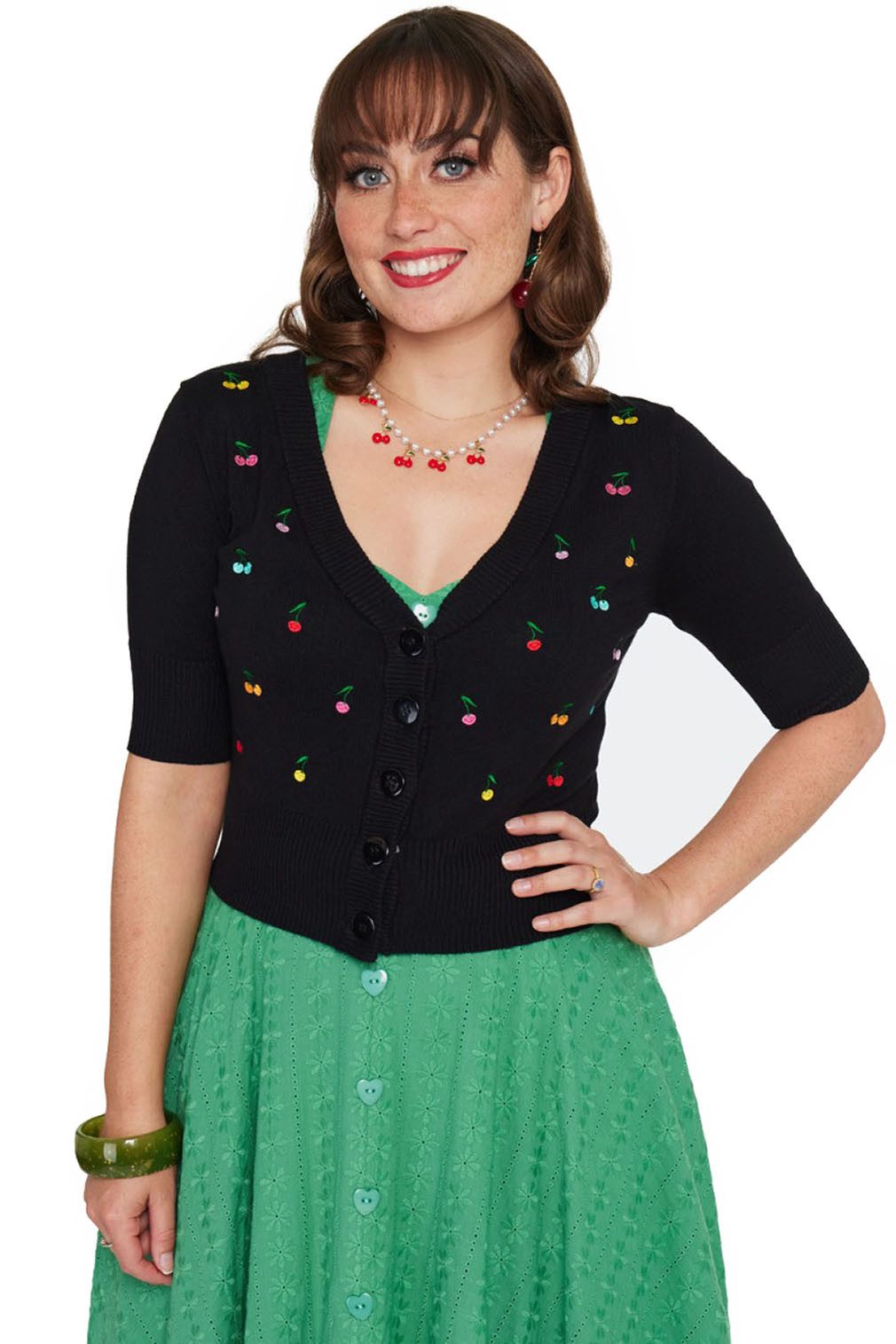 Voodoo Vixen Strickjacke Rainbow Cherry Cardigan günstig online kaufen