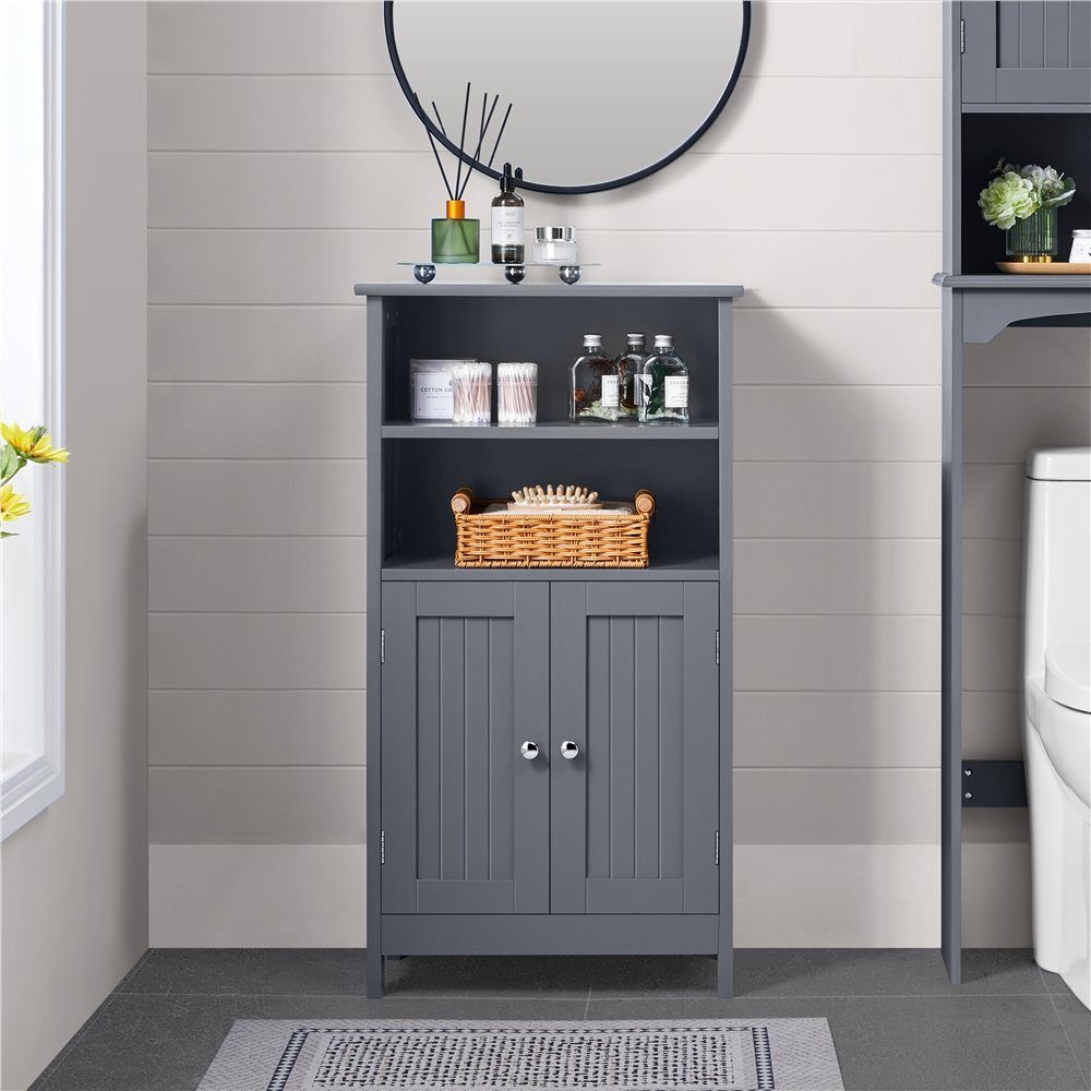 Yaheetech Badkommode Badschrank Küchenschrank, Badezimmerschrank Sideboard mit Doppeltür & Einstellbarem Regal