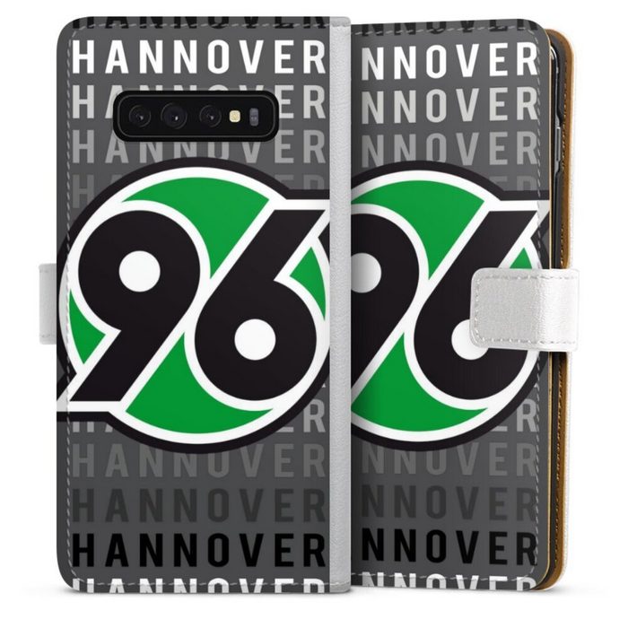 DeinDesign Handyhülle Hannover 96 H96 Offizielles Lizenzprodukt Hannover 96 - H96 Samsung Galaxy S10 Plus Hülle Handy Flip Case Wallet Cover
