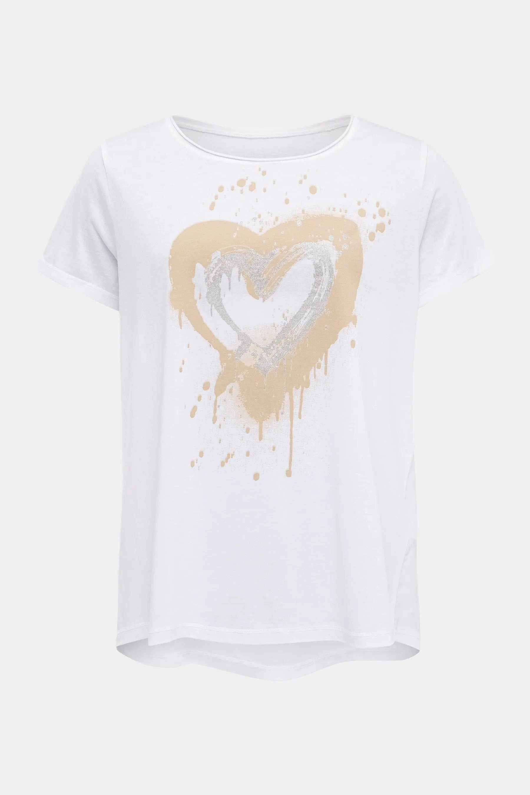 six-o-seven T-Shirt T-Shirt mit Pinsel Herz Print in White für Valentinstag günstig online kaufen
