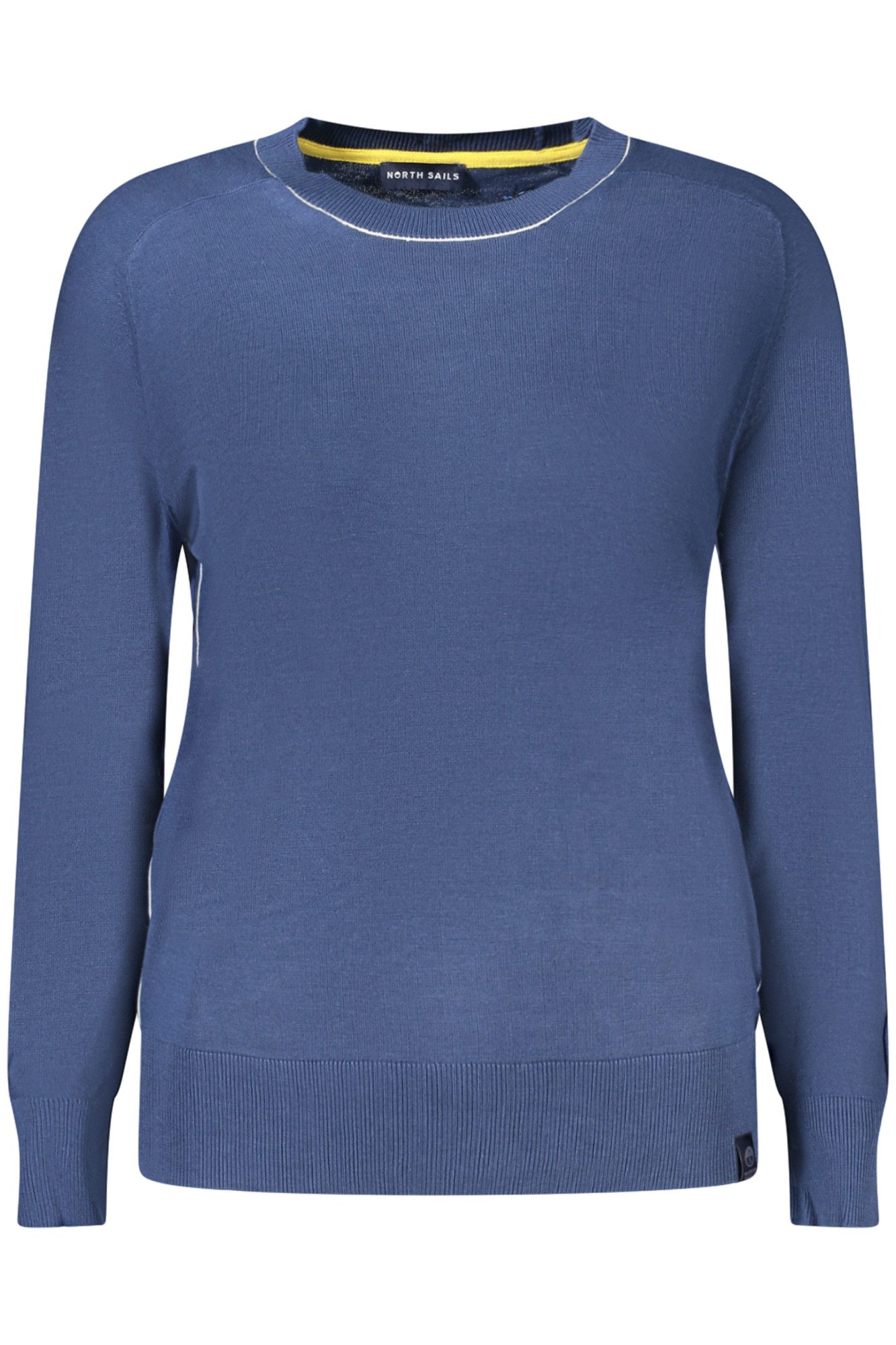 North Sails Strickpullover Damenpullover Blau: Langarmshirt mit Rundhals und Kontrastdetails