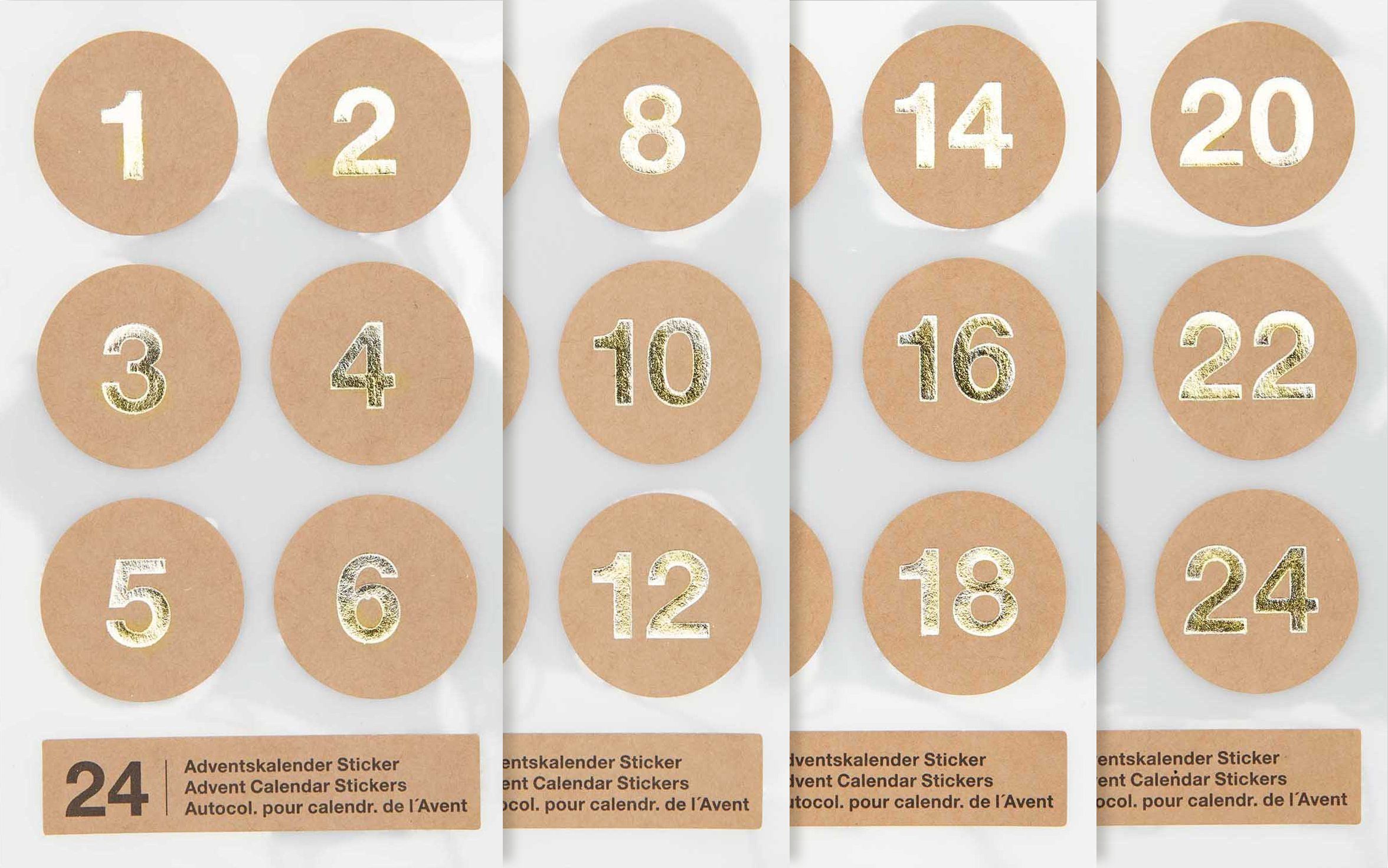 Rico Design Adventskalender ignore, Ø 2,8 cm, 4 Bogen