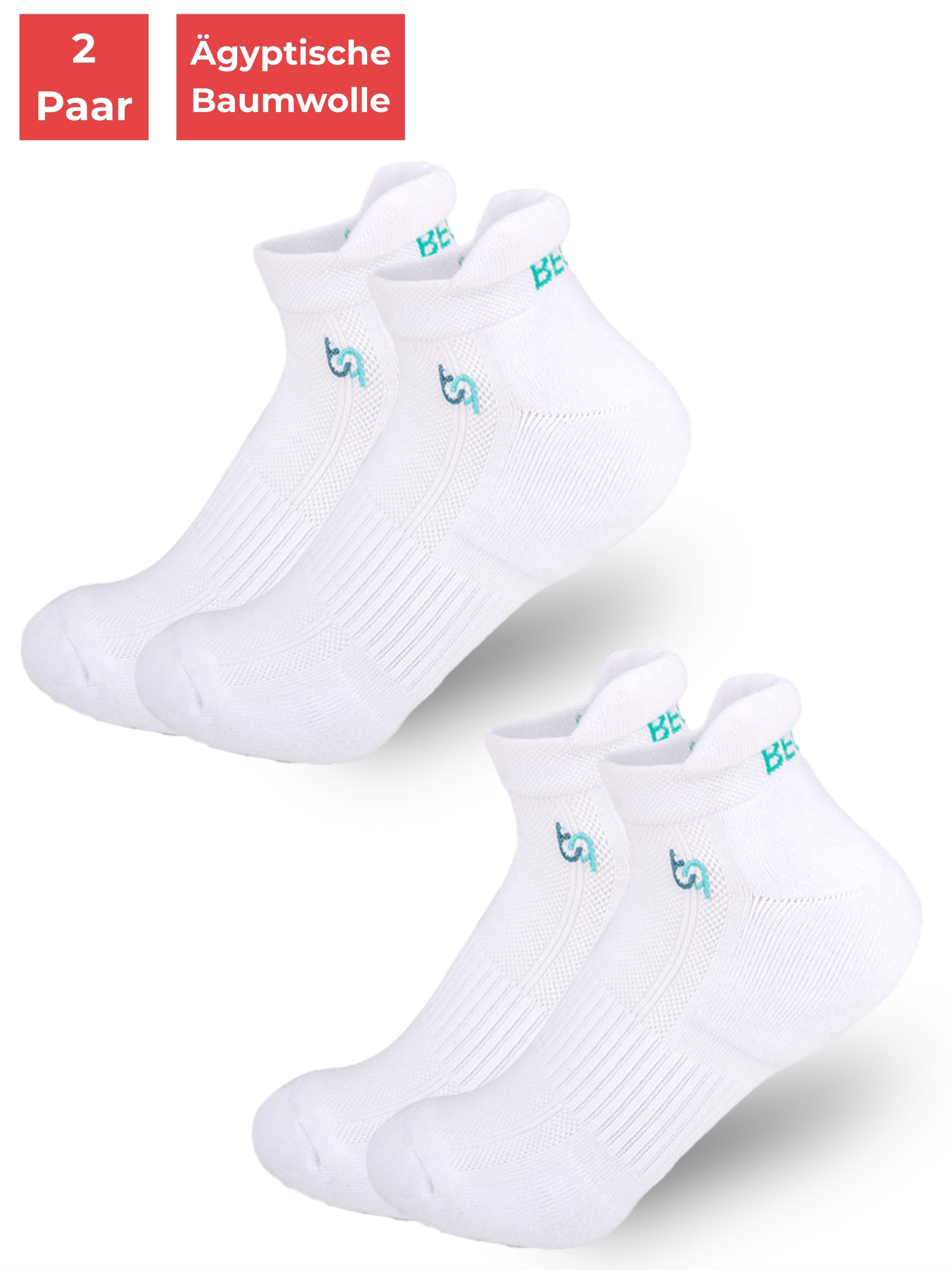 beqem Sportsocken Laufsocken Ägyptische Baumwolle, OEKO-TEX