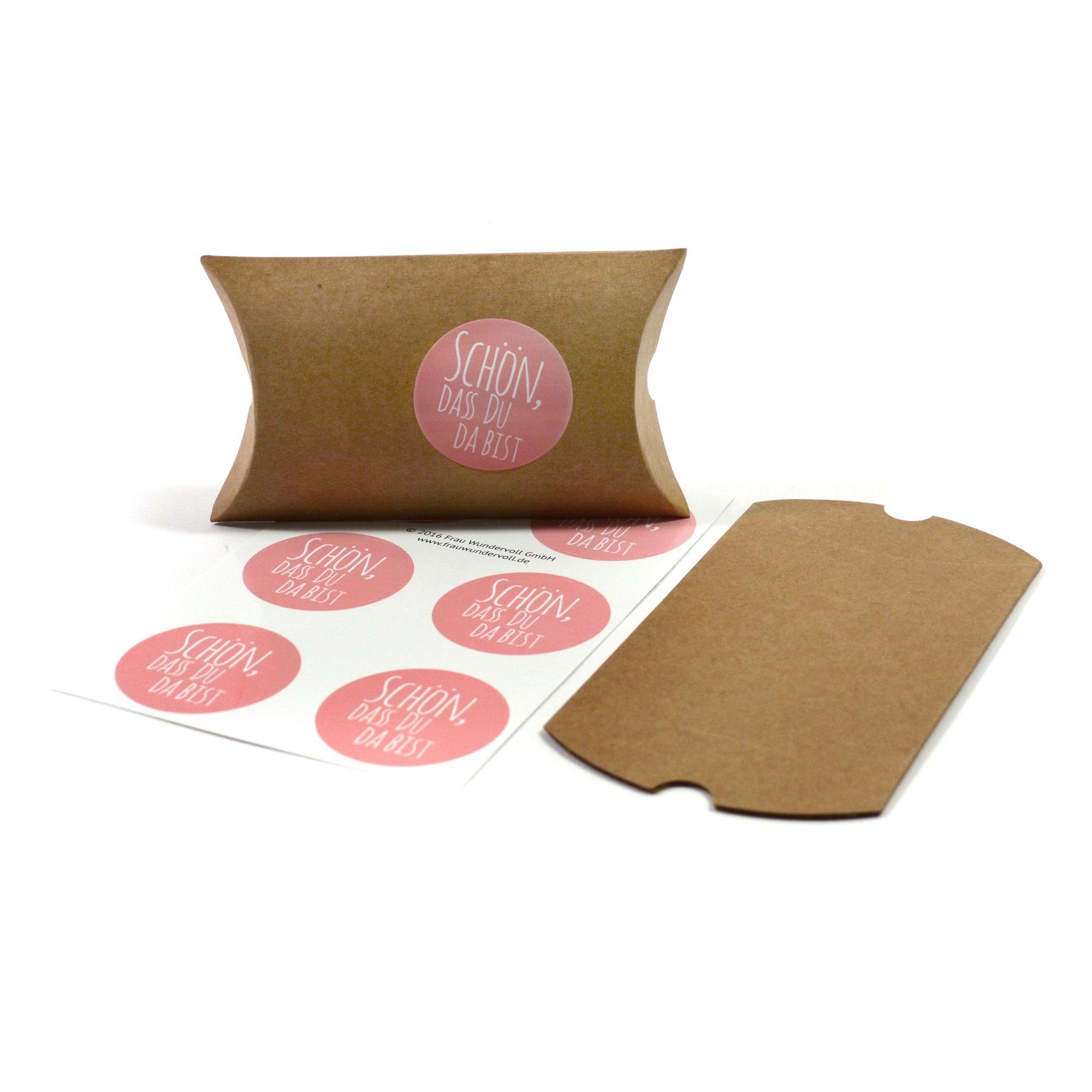 Verpackungen 48 natur kleine Kissenschachteln Papierdekoration für Gastgeschenke, WUNDERVoll Frau 48 +