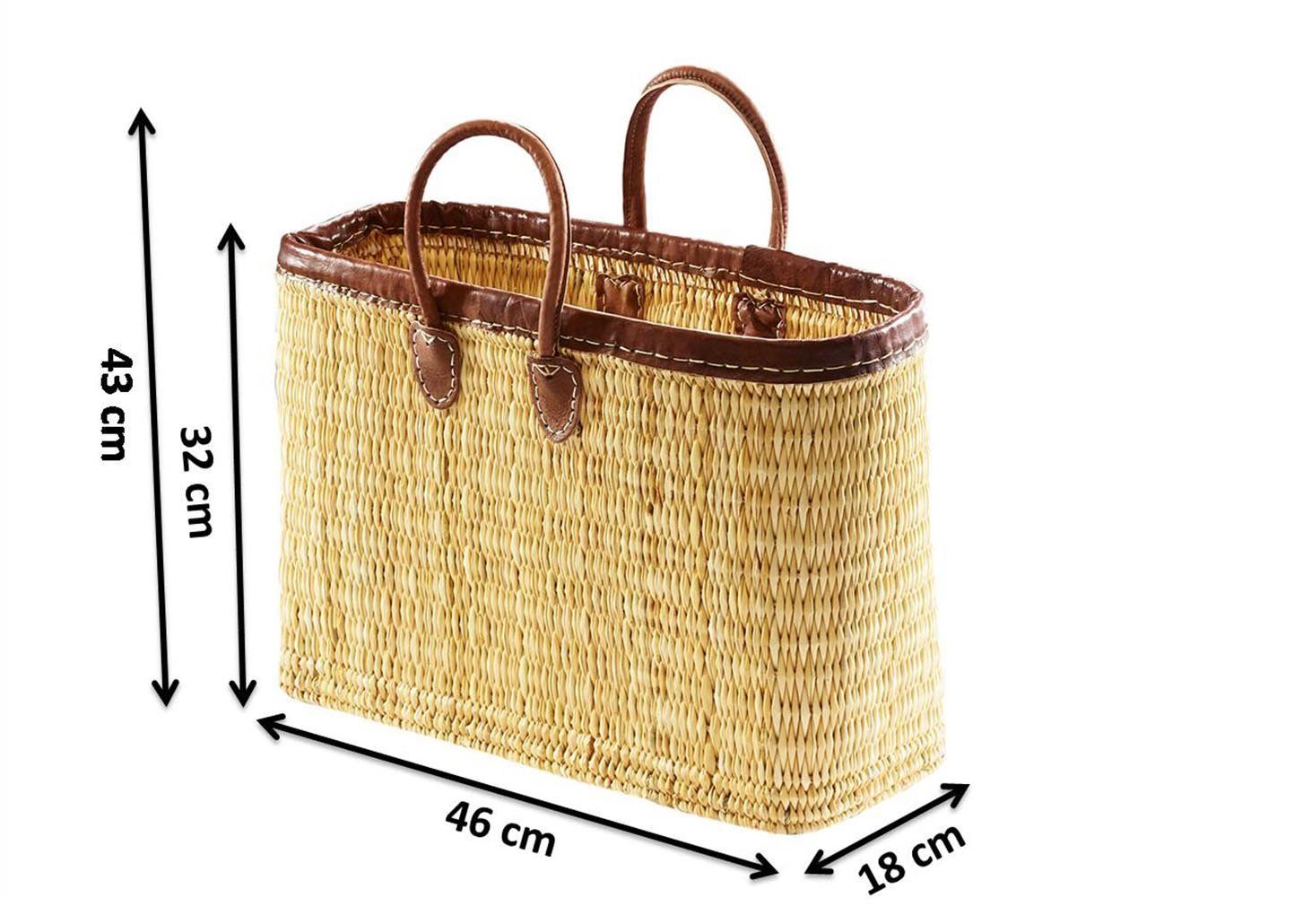 Kobolo Shopper Seegrastasche mit Lederrand und Ledergriffen günstig online kaufen