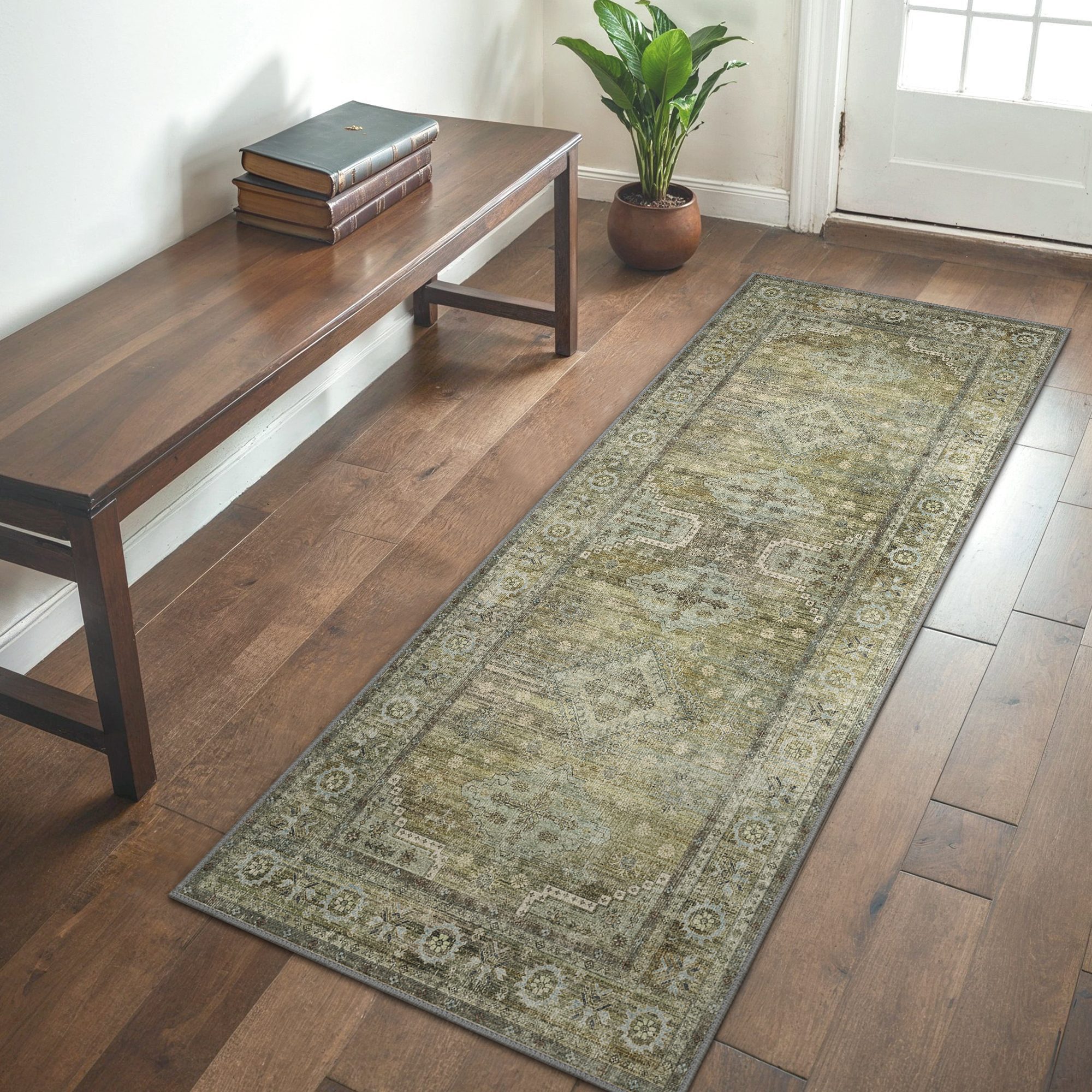 GENIMO Teppich Wohnzimmer Teppich, Boho, Kurzflor, waschbar, rutschfest, re günstig online kaufen