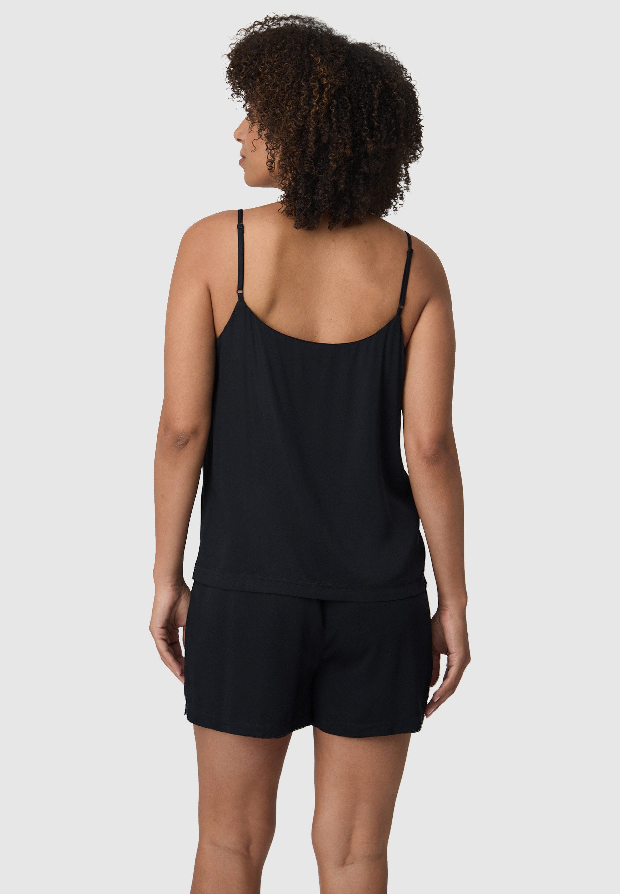 Les Lunes Pyjamaoberteil BLOOM Sleep Camisole shiny Nacht Camisole, Satin Optik, Bambusviskose, atmungsaktiv, Sleepwear