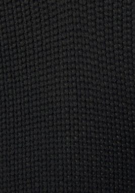 LASCANA V-Ausschnitt-Pullover mit Streifen-Details, weicher Strickpullover, casual-chic