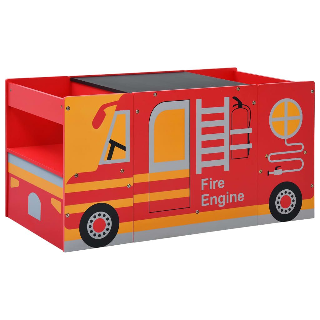 vidaXL Kindertisch 48 x 48 x 48 cm Kindertisch Spieltisch Feuerwehrauto Sitzmöbel Kinderz