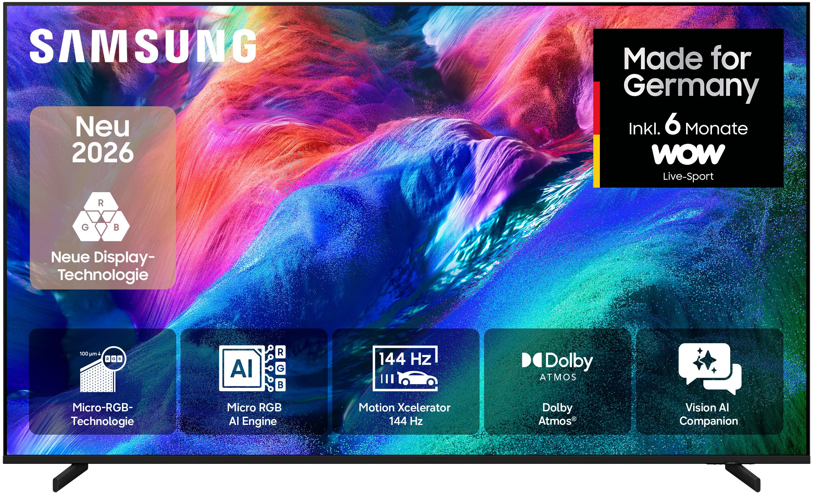 Samsung GMR85R85HAU LCD-LED Fernseher (214 cm/85 Zoll, 4K Ultra HD, Smart-TV, Micro RGB, 100% BT.2020 Farbraum, Motion Xcelerator 144Hz, Dolby Atmos)