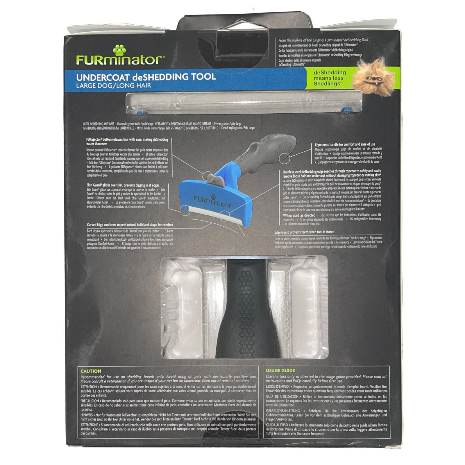 FURminator Fellbürste für langhaarige große Hunde, deShedding-Pflege Werkzeug