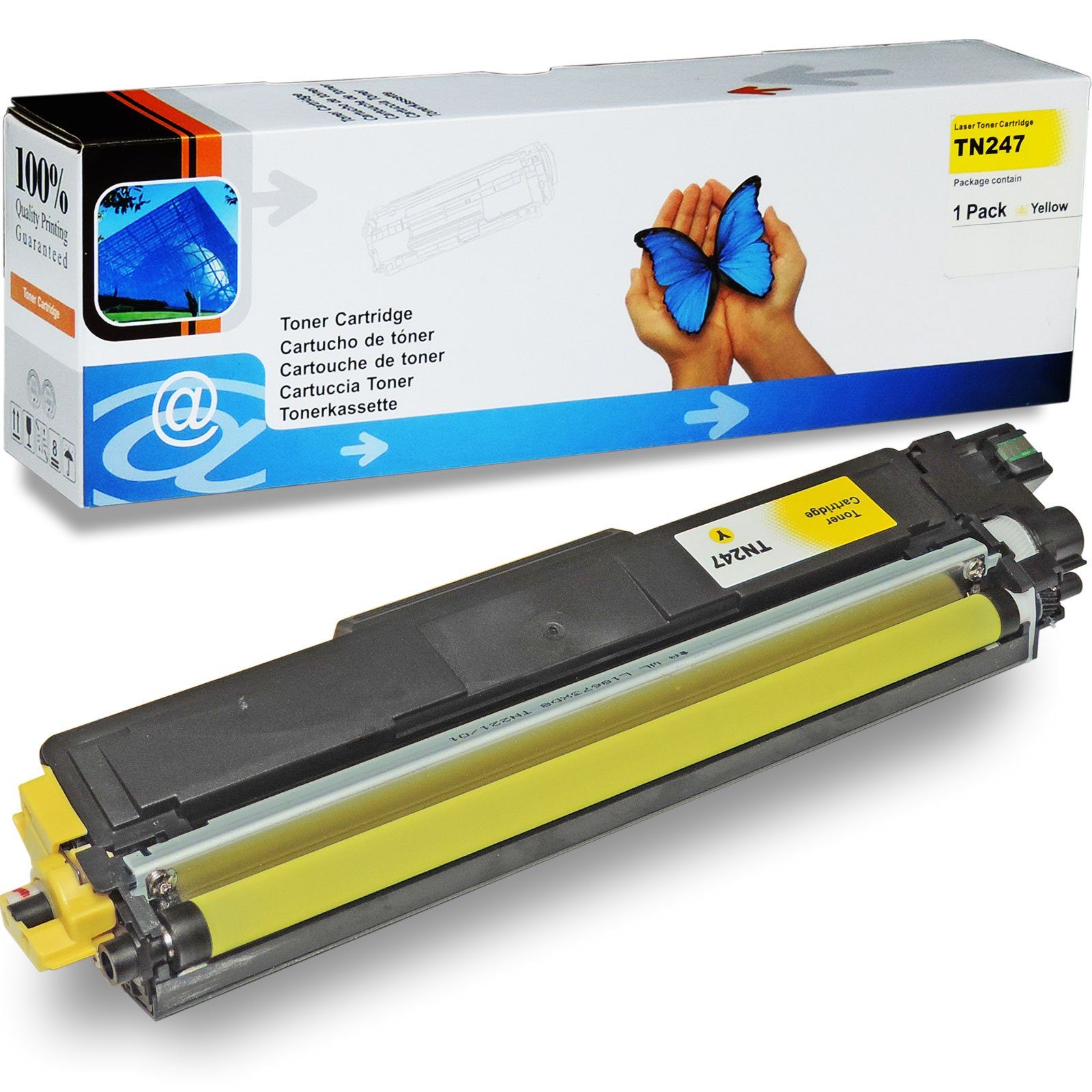 D&C Tonerkartusche Kompatibel Brother TN-243, TN-247 Gelb, Lieferumfang: 1x Tonerkassette kompatibel zu Brother TN-243, TN-247