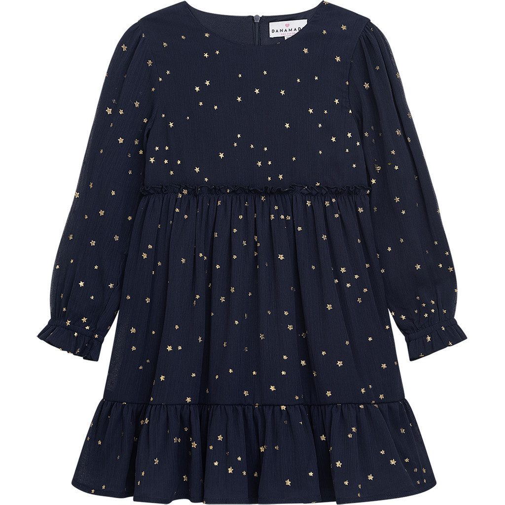 DANAMADE A-Linien-Kleid DLIAH (1-tlg) DANAMADE Kleid DLIAH für Mädchen, navy mit Goldsternen, Langarm