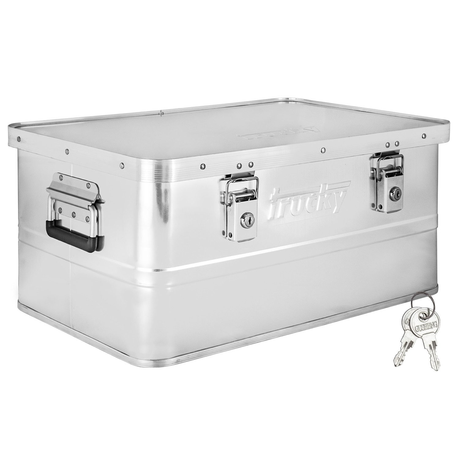 Trucky Allzweckkiste Aluminium Box mit Deckel Silber Alukiste Alu Kiste Abschliessbar