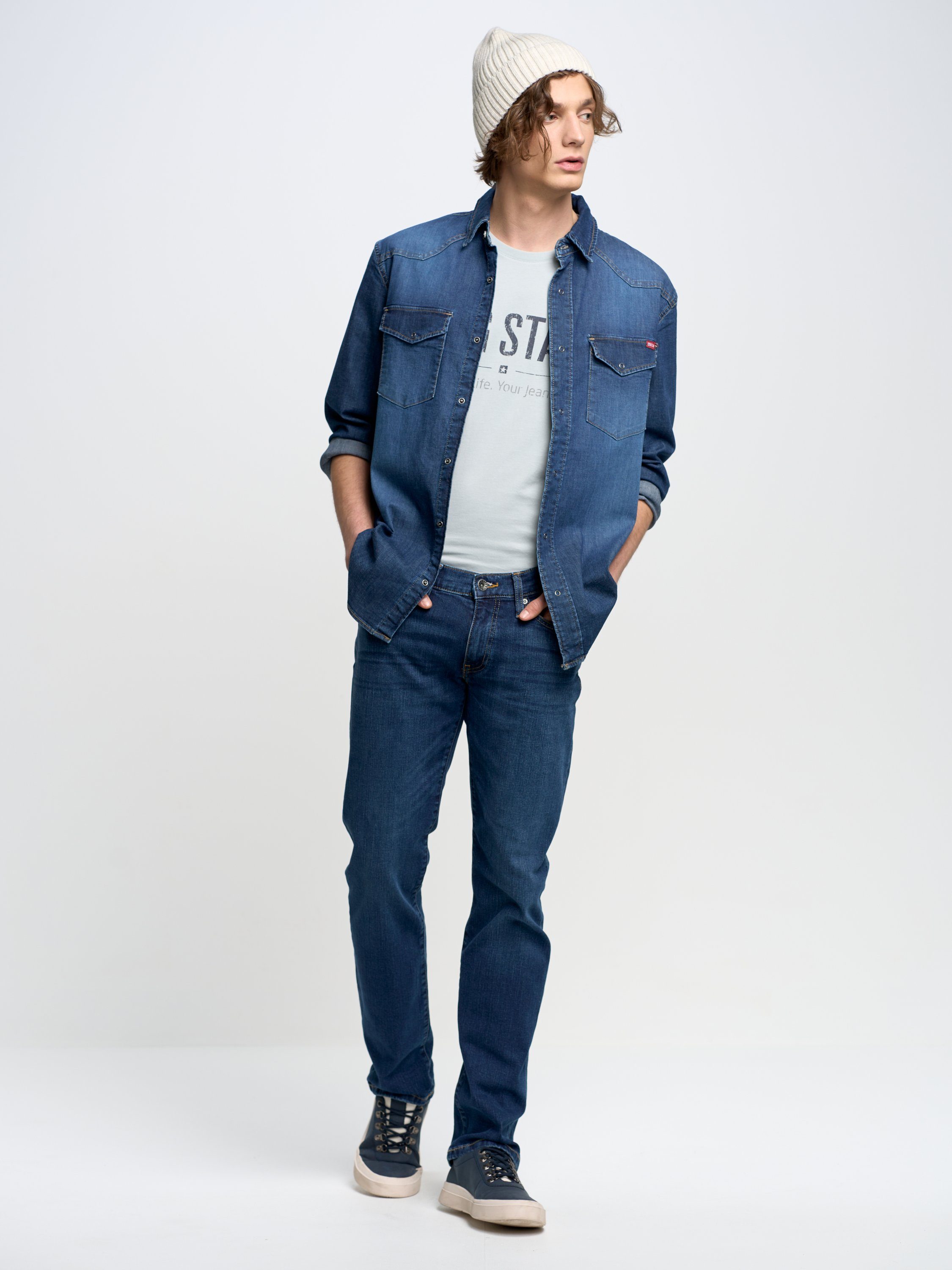 STAR dunkelblau Slim-fit-Jeans TOBIAS (1-tlg) BIG