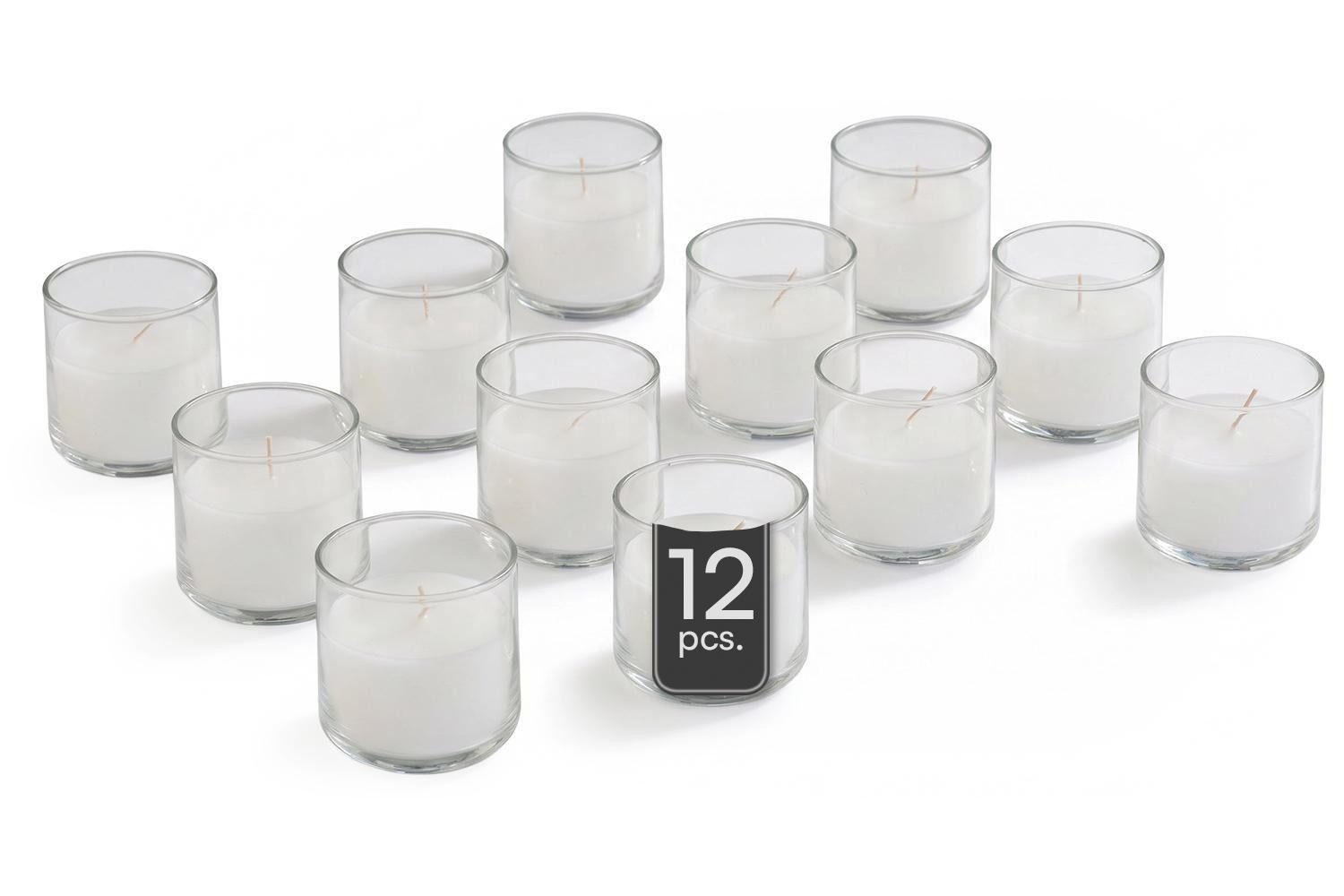 Home4You Teelicht Kerze im Glas 12er Set (Spar-Set)