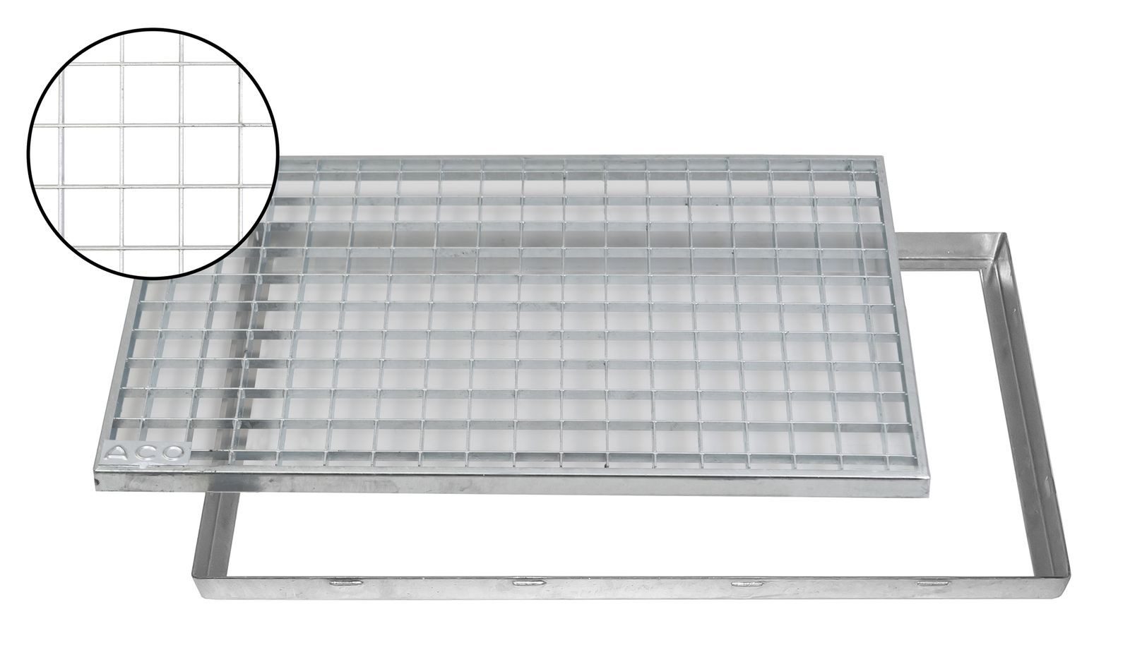 ACO Severin Ahlmann GmbH & Co. KG Fußmatte Schuhabstreifer Gitterrost MW 30/30mm mit Zarge, rechteckig, Höhe: 23 mm, 1000x250mm, robust, begehbar und befahrbar