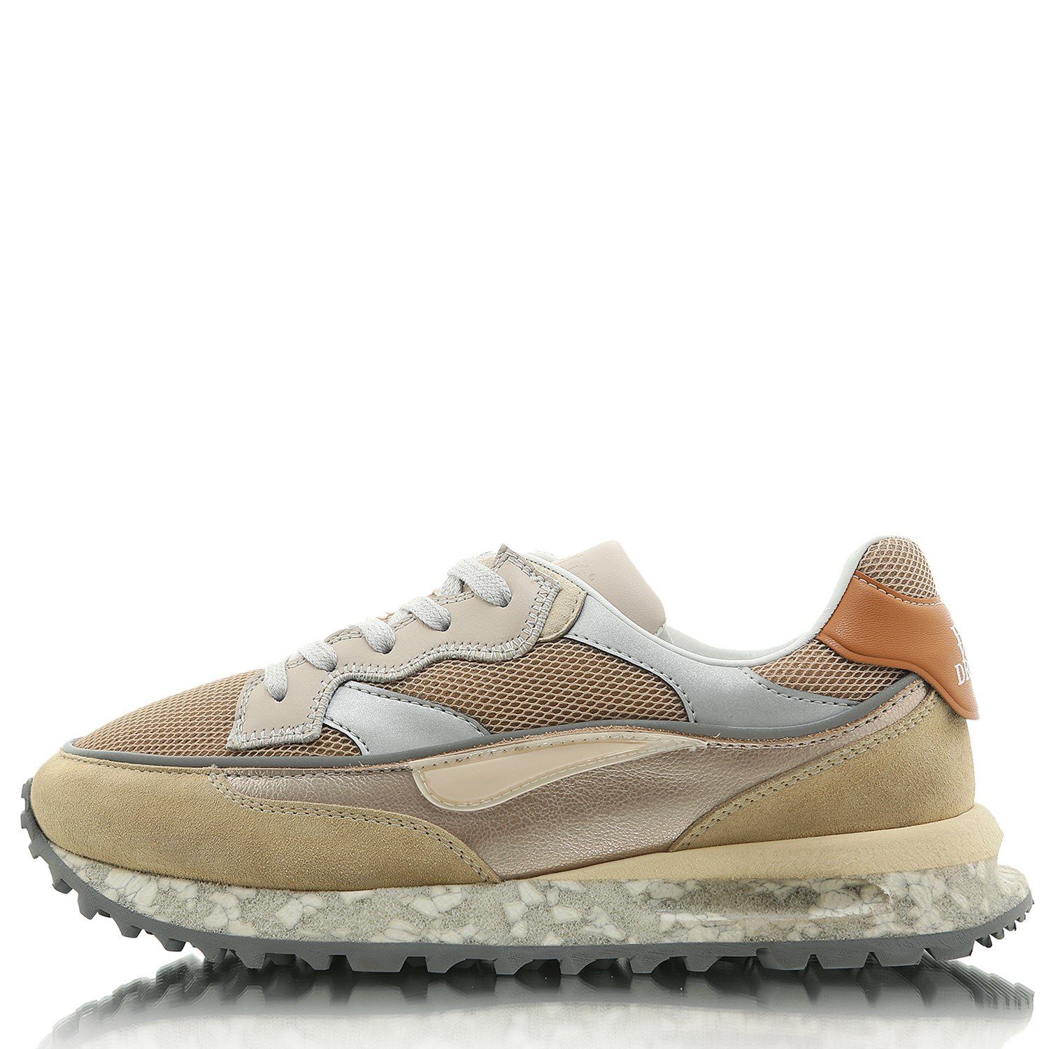 HIDNANDER Threedome Sneaker Glatt- Plateausohle Wildleder, sowie Beige