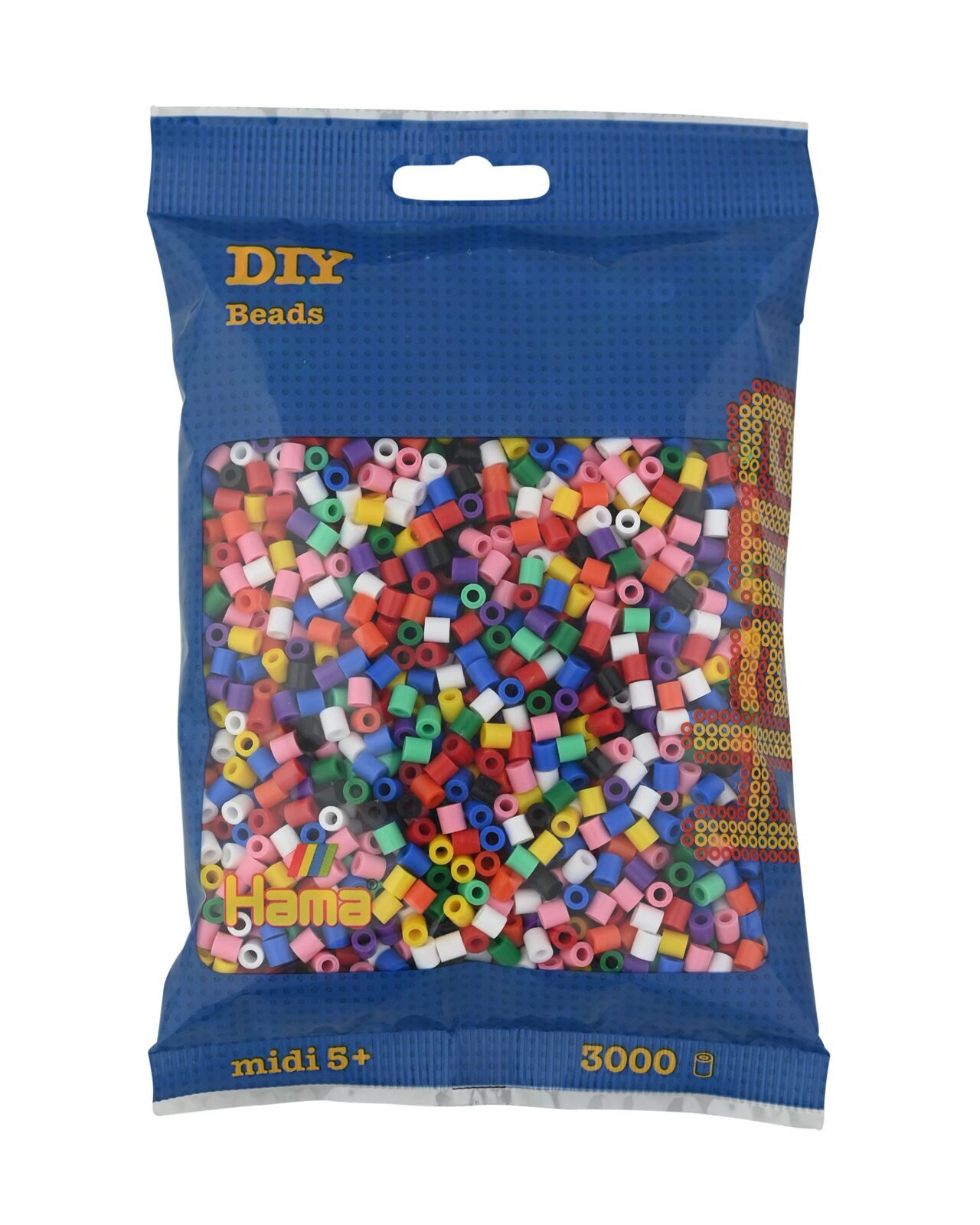 Hama Perlen Bügelperlen Hama Beutel mit 3000 Midi-Bügelperlen