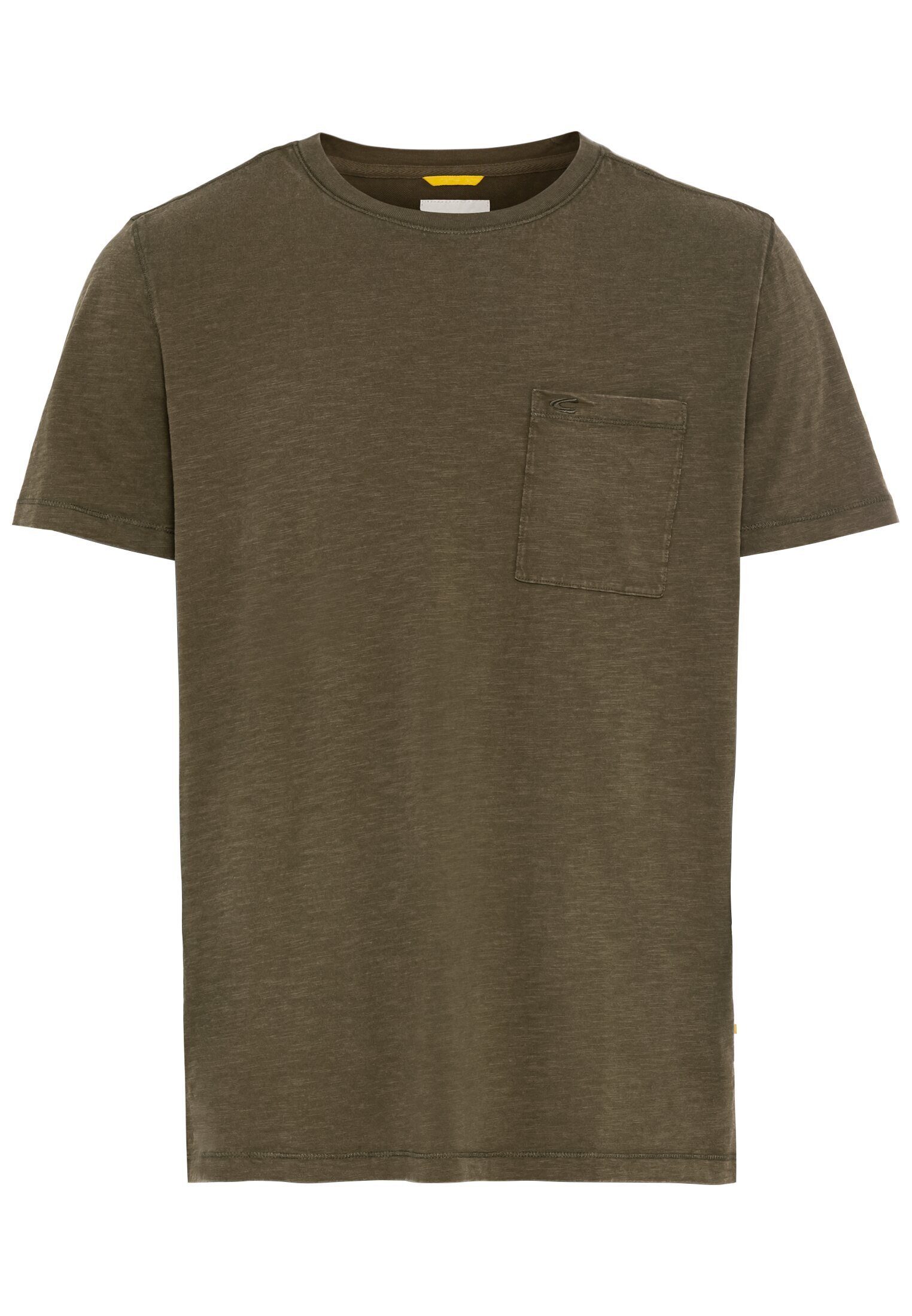 camel active T-Shirt aus Oliv-Braun Bio-Baumwolle