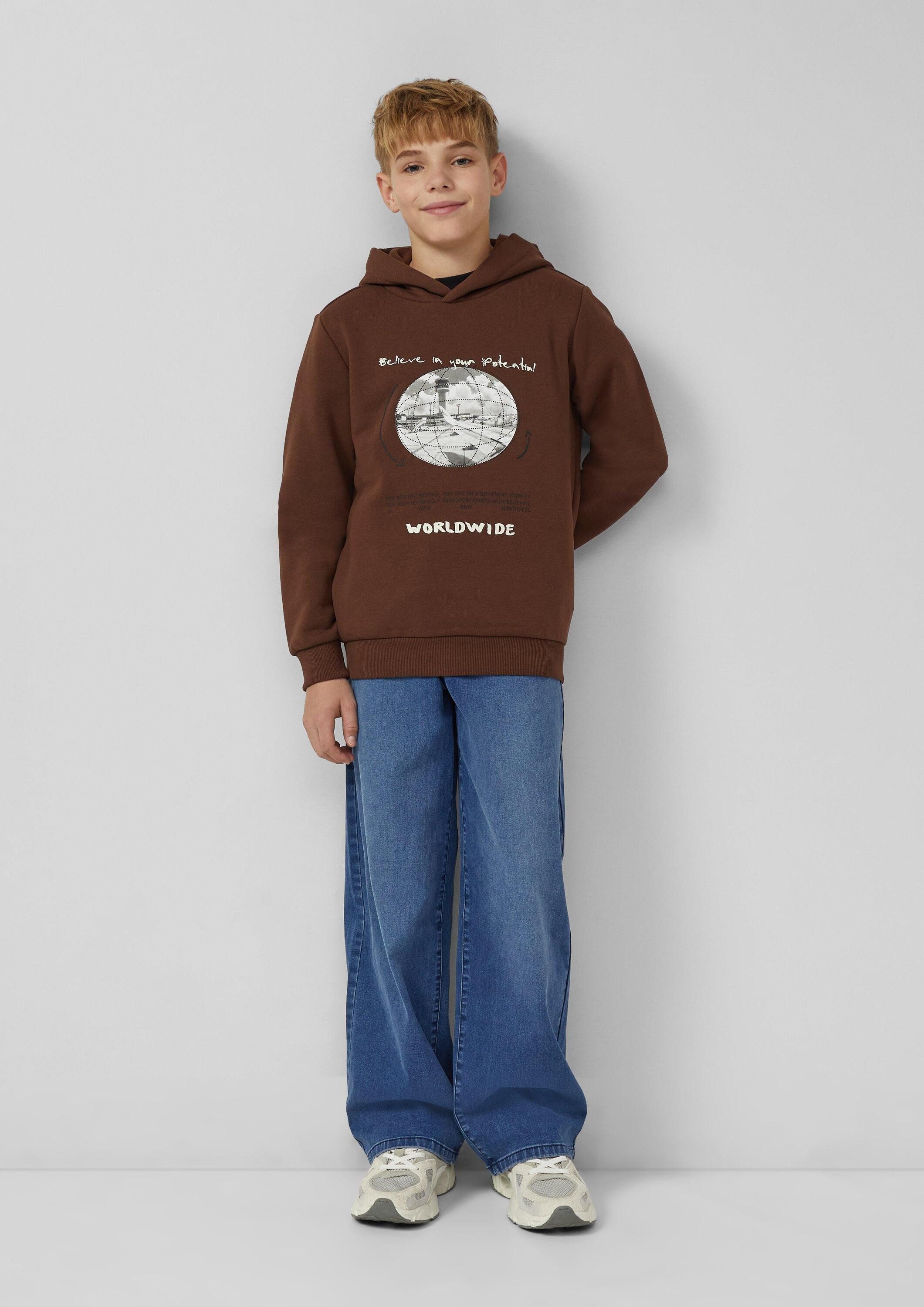 s.Oliver Sweatshirt Sweatshirt Kuscheliger Hoodie mit Frontprint
