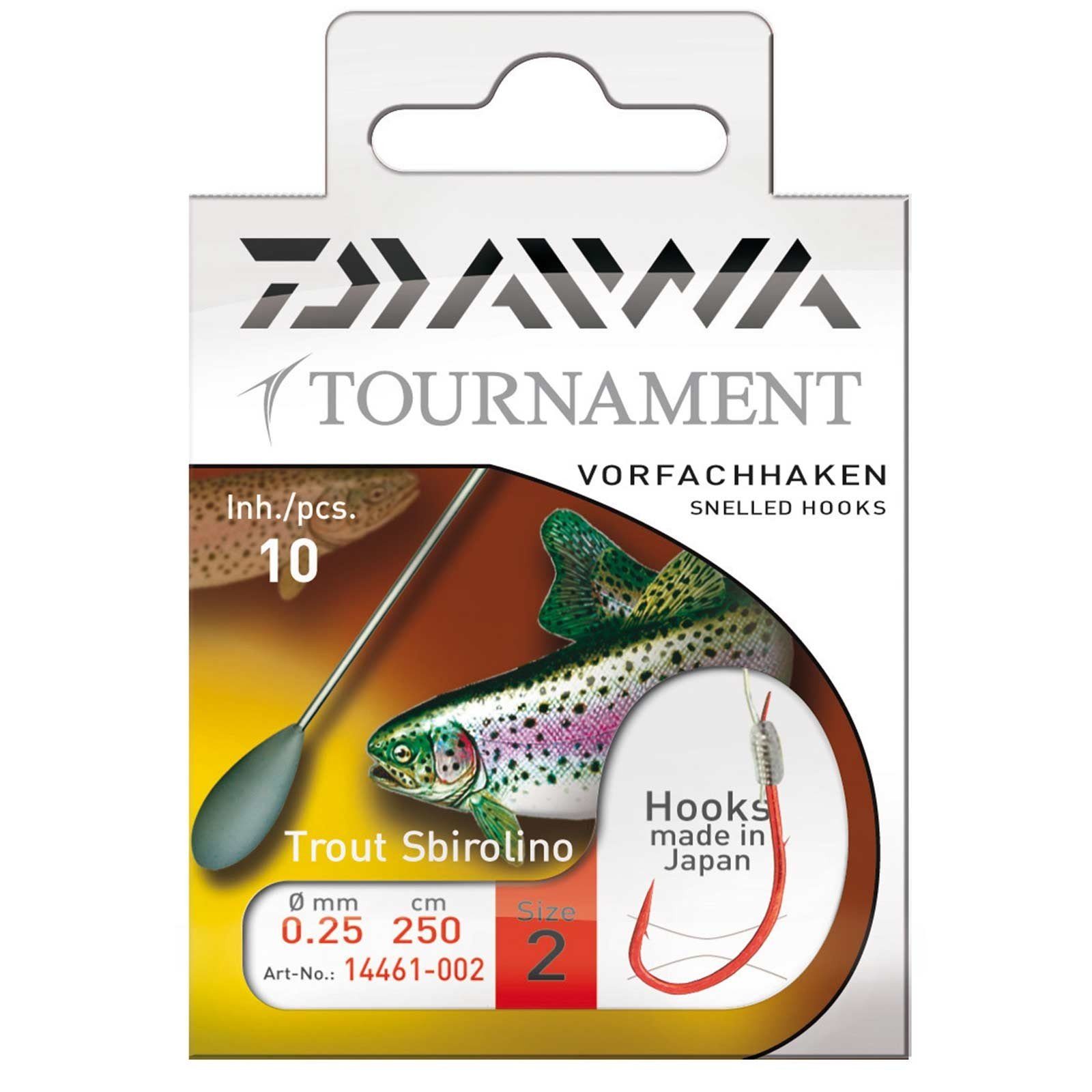 Daiwa Forellenhaken, Daiwa Tournament Gr.10 Sbirolinohaken 0,18mm Haken gebund