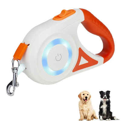 Blusmart Hundeleine Ausziehbar 5M/3M, ABS (Hundeleine Haustierleine, 1-tlg., Automatisch einziehbares Hundeseil mit LED-Taschenlampe), Geeignet für kleine Hunde wie mittelgroße Hunde