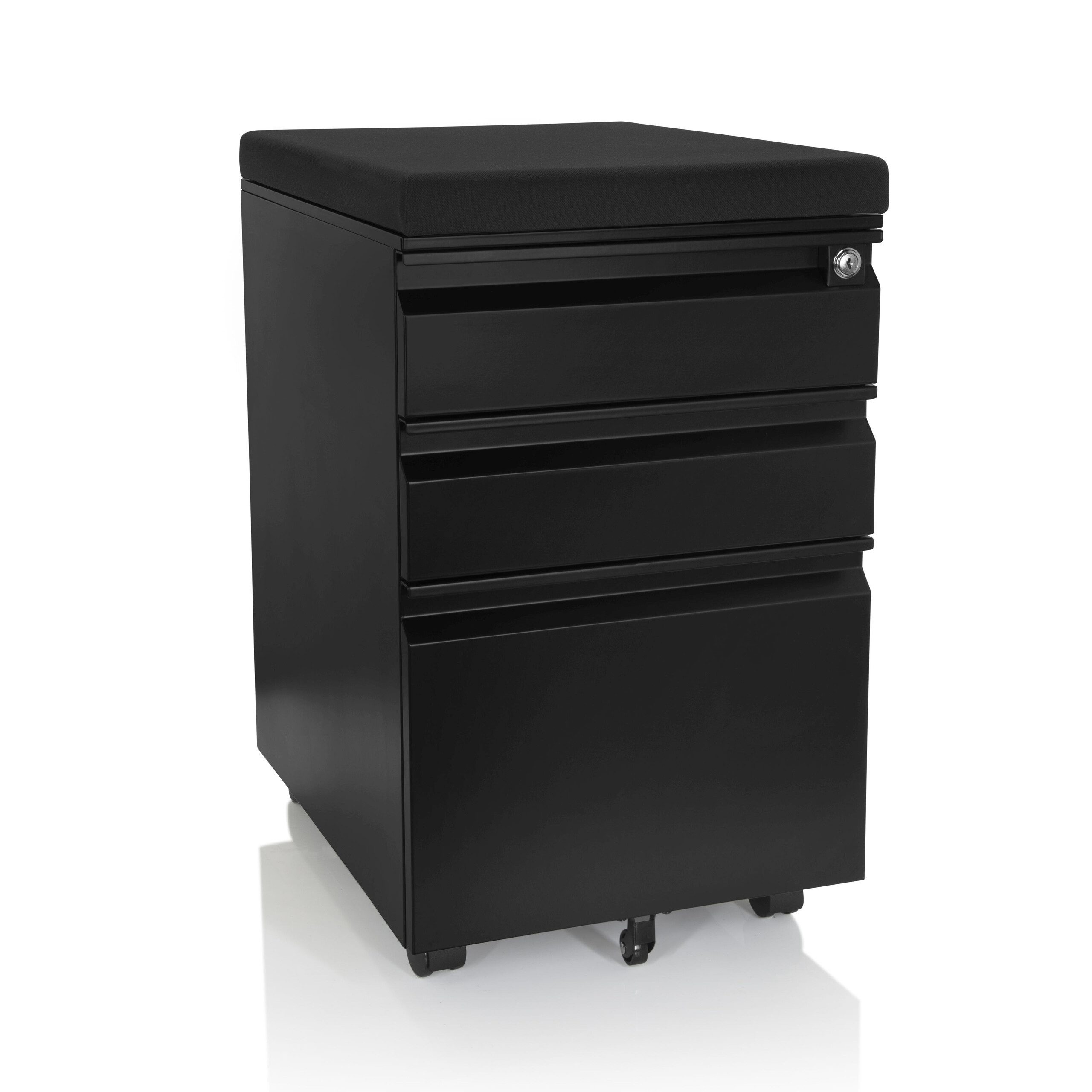 hjh OFFICE Rollcontainer Rollcontainer COLOR OS Stahl, Aktenschrank Schreibtisch mit Schubladen, Büro Kommode mit Rollen