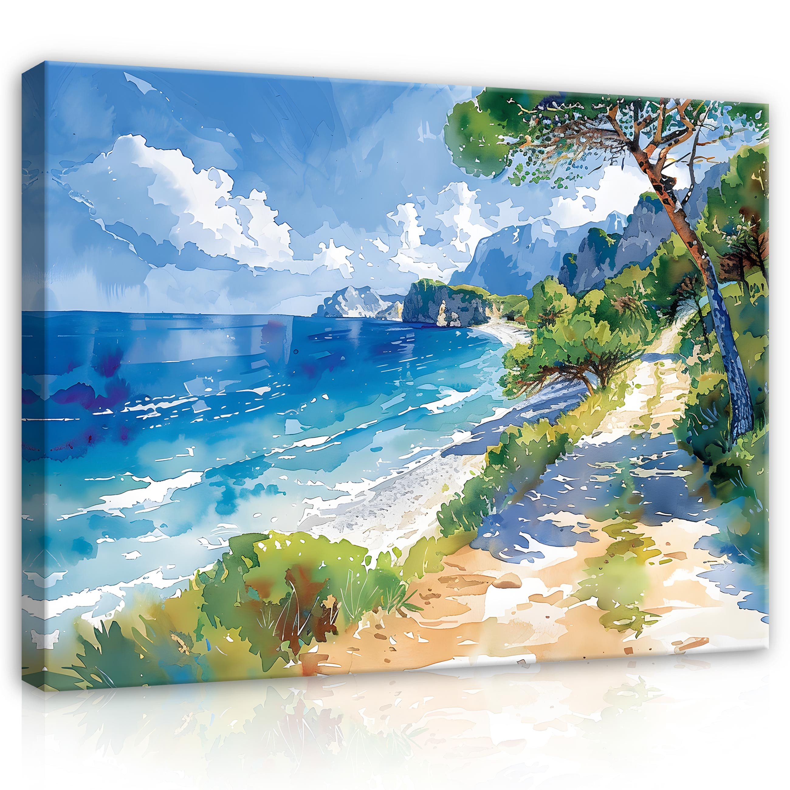 Wallarena Leinwandbild Strand Meer Natur Landschaft günstig online kaufen